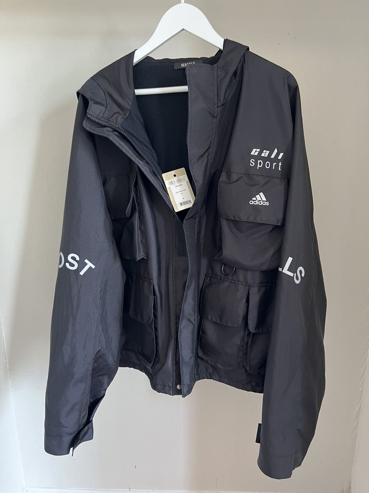 image of Yeezy Season Yeezy × Adidas Season Sports Parka Black in Metallic Black, Men's (Size XL)