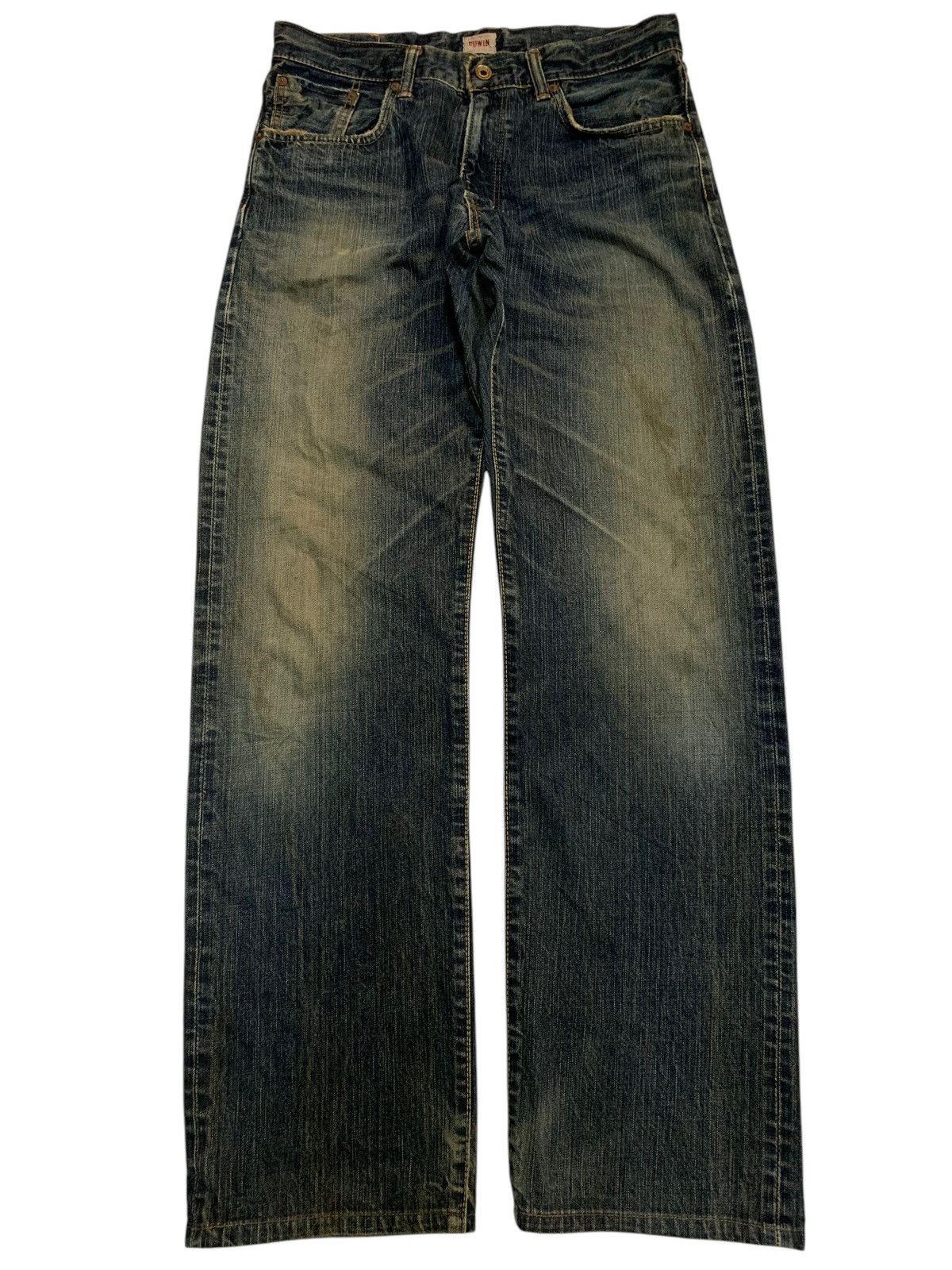 VINTAGE EDWIN 505Z SELVEDGE RUSTY JAPANASE DISTRESSED DENIM