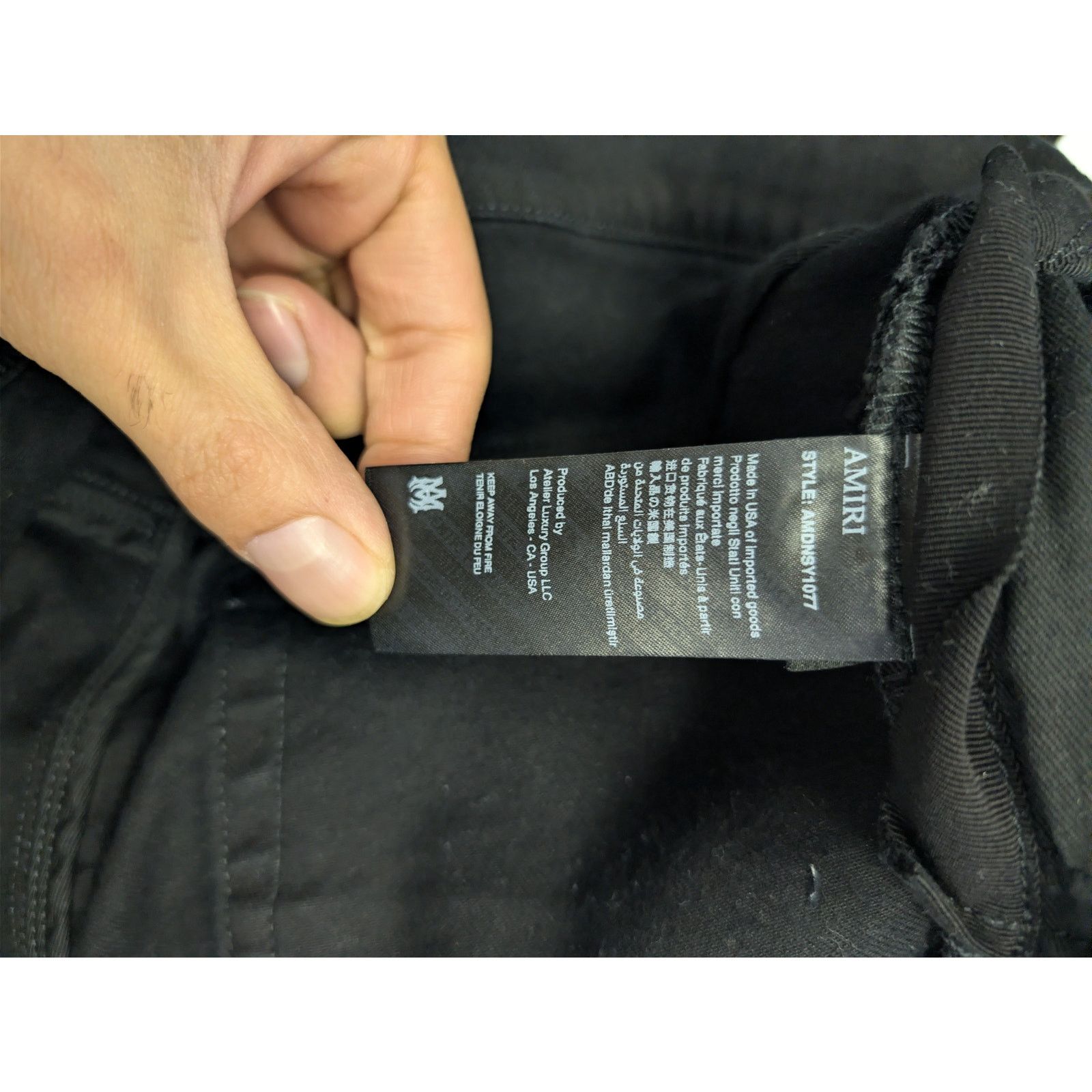 Amiri o1rshd1 MA Swirl Crystal Skinny Denim Jeans in Black Size US 34 / EU 50 - 18 Thumbnail