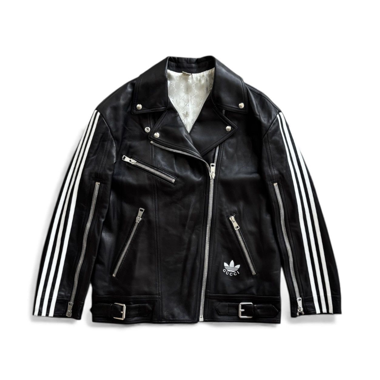 Gucci Adidas Leather Biker Jacket