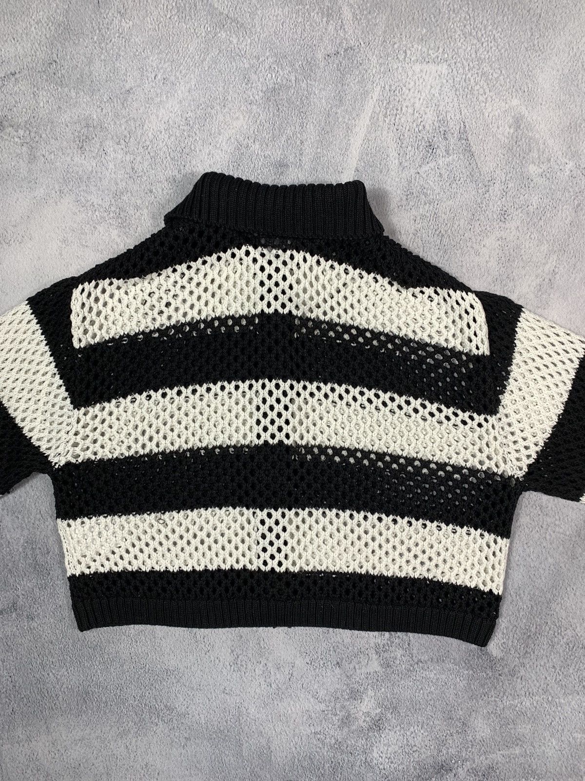 Japanese Brand × Vintage Vintage Y2K Cropped knit striped button up cardigan opium S Size S / US 4 / IT 40 - 8 Thumbnail