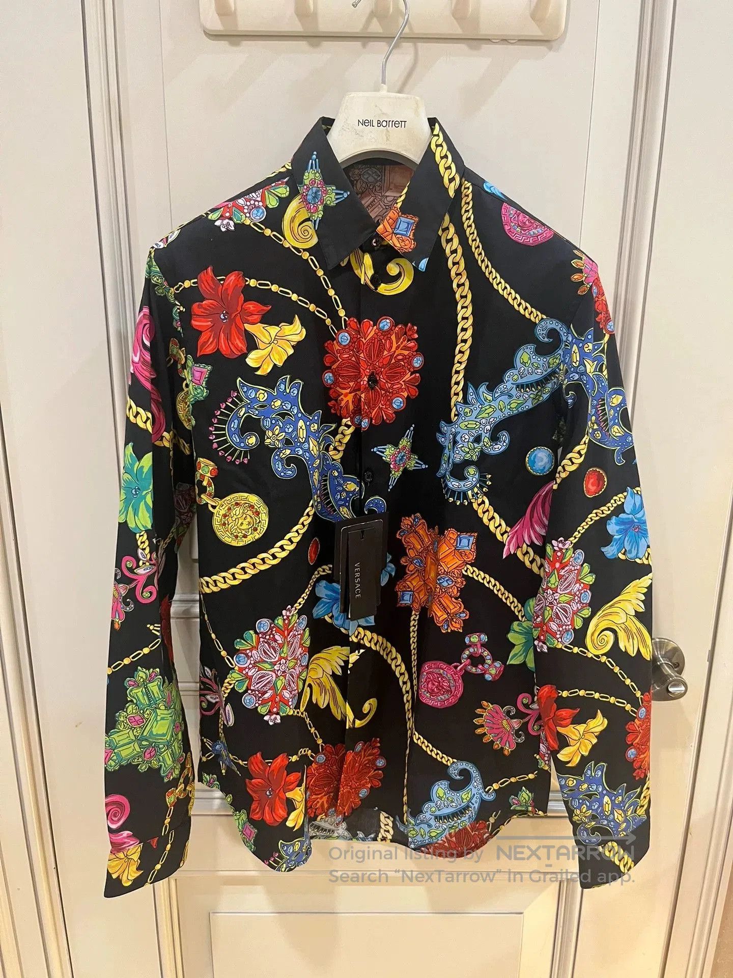 Versace Versace Classic Floral Chain Print Shirt. Size US M / EU 48-50 / 2 - 3 Thumbnail