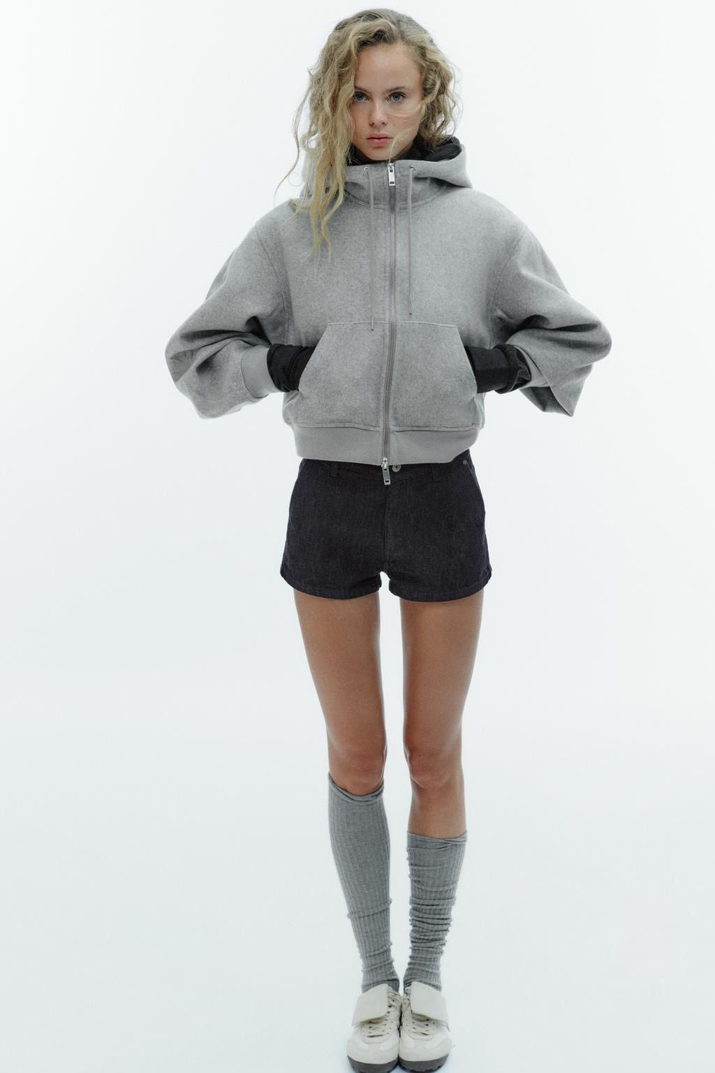 Zara Zara Hoodie Wool Zipper Jacket XS Size (Fit XL) Grey Colour Size XS / US 0-2 / IT 36-38 - 1 Thumbnail