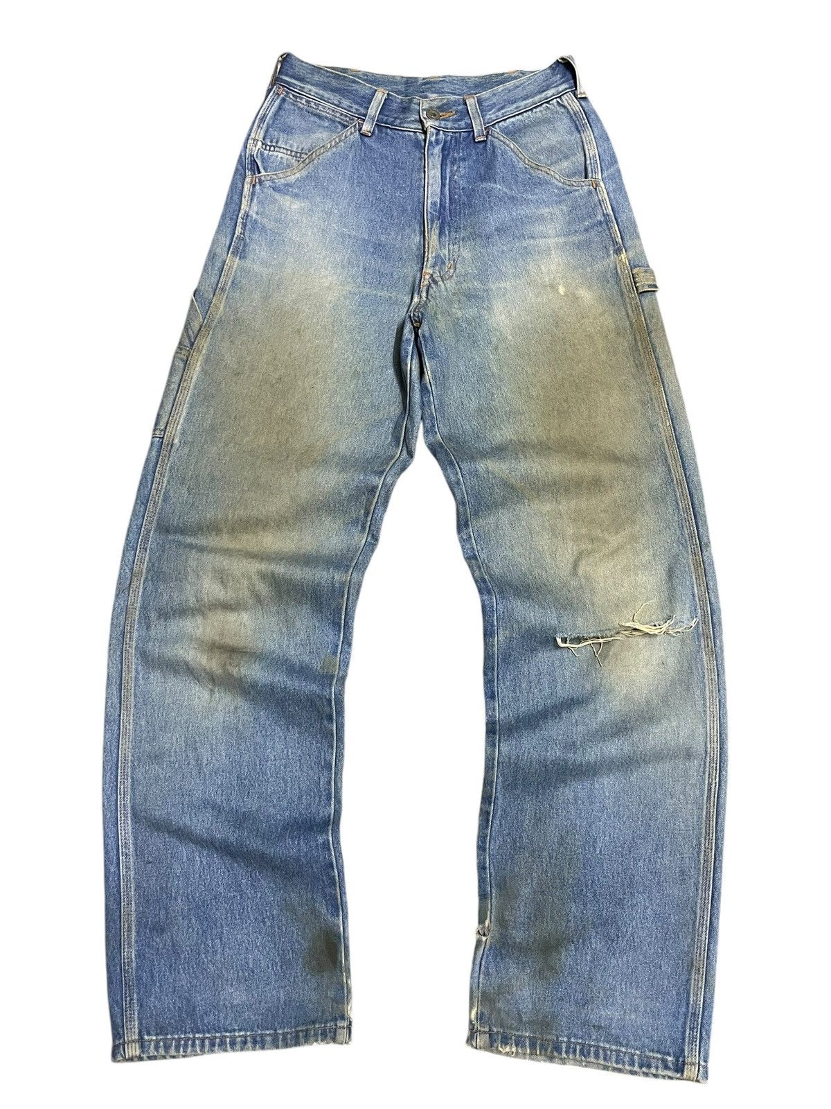 Japanese Brand Vintage Japanese Trashed Carpenter Mud Wash Loose Fit Jeans Size US 28 / EU 44 - 6 Thumbnail