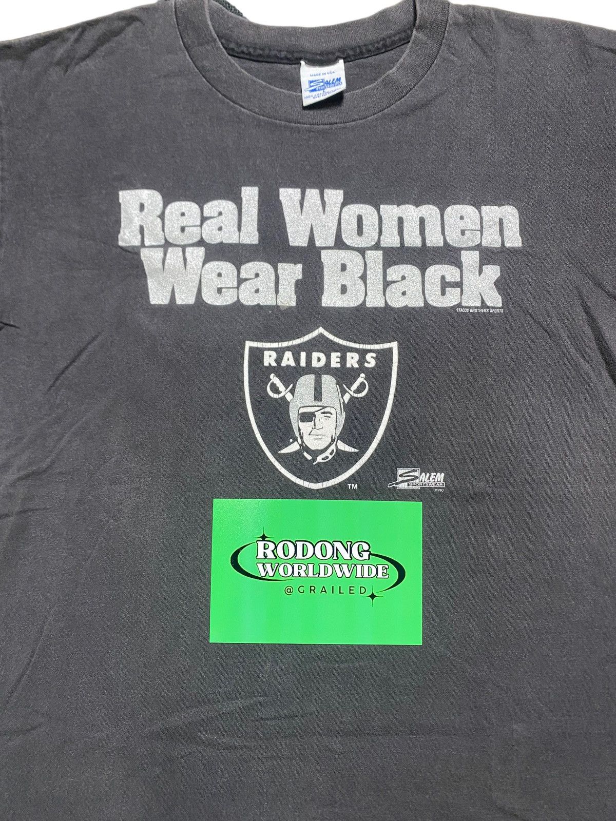NFL VINTAGE RAIDERS REAL WOMAN WEAR BLACK CENTER LOGO TEE Size US M / EU 48-50 / 2 - 2 Thumbnail