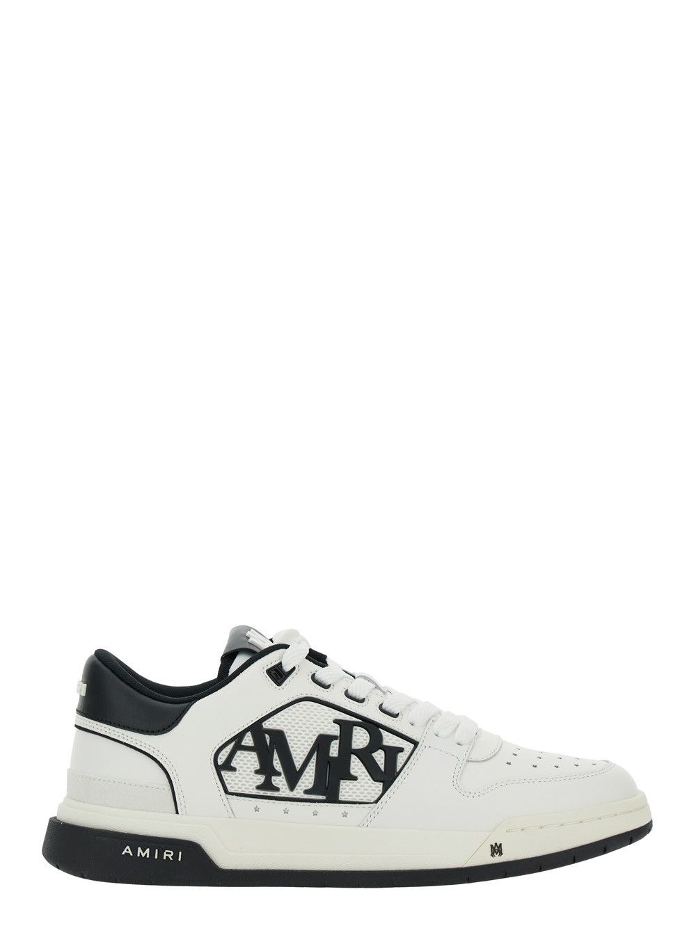 Amiri White Low Top Sneakers With Logo Patch On The Side And Contrasting Heel Shoes With Logo Lettering In Leather Man (Size 9)
