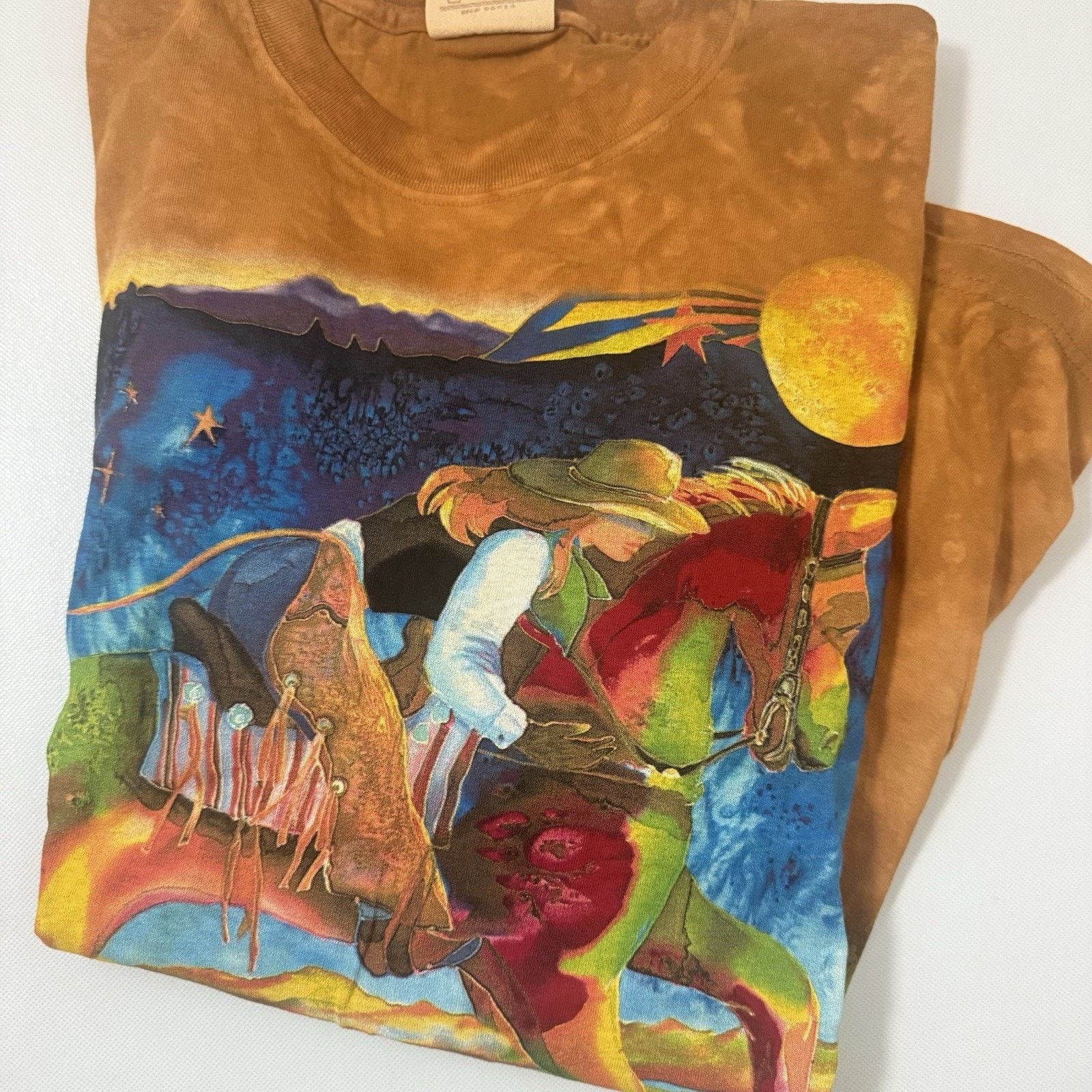 The Mountain Vtg The Mountain Nancy Caudrey Cowgirl Horse Art Dip Dye Size US XL / EU 56 / 4 - 5 Thumbnail