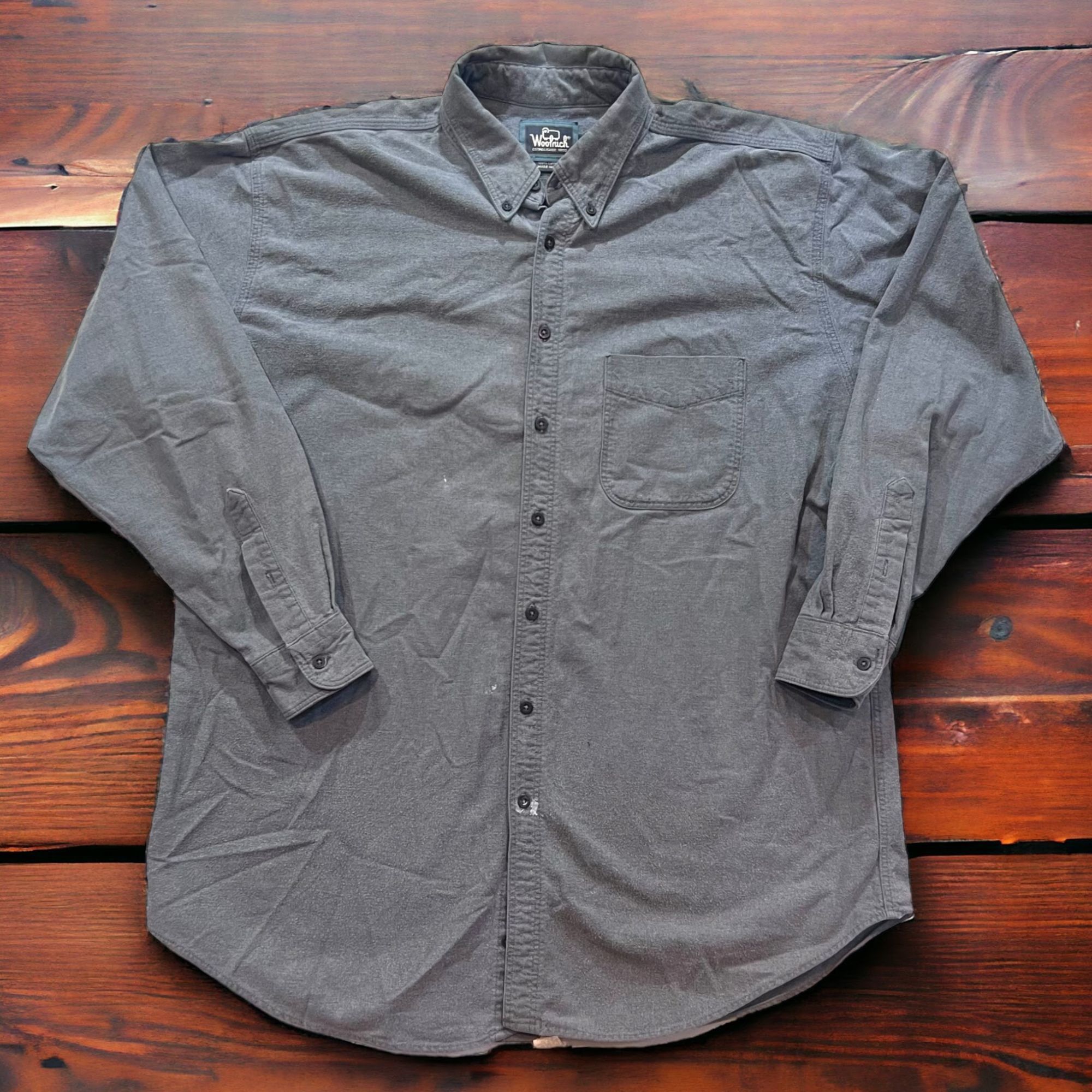 Woolrich Woolen Mills Vintage Woolrich Made in USA Flannel Button Up Slate 6431 Size US XL / EU 56 / 4 - 1 Thumbnail