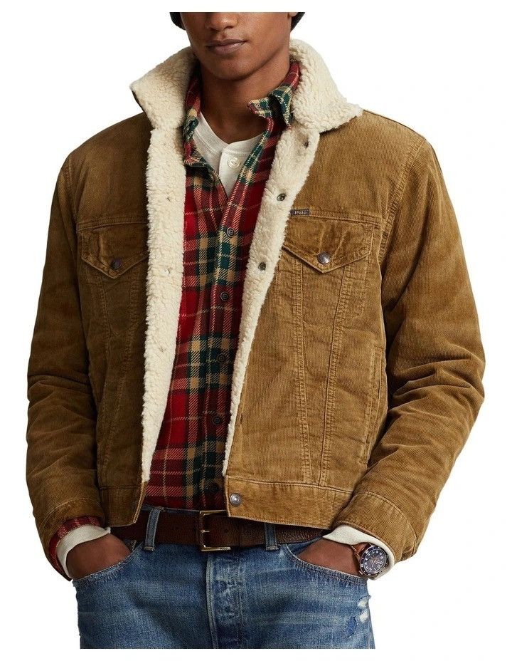 Polo Ralph Lauren Polo Ralph Lauren Men's Fleece-Lined Corduroy Trucker Jacket Size US M / EU 48-50 / 2 - 2 Thumbnail