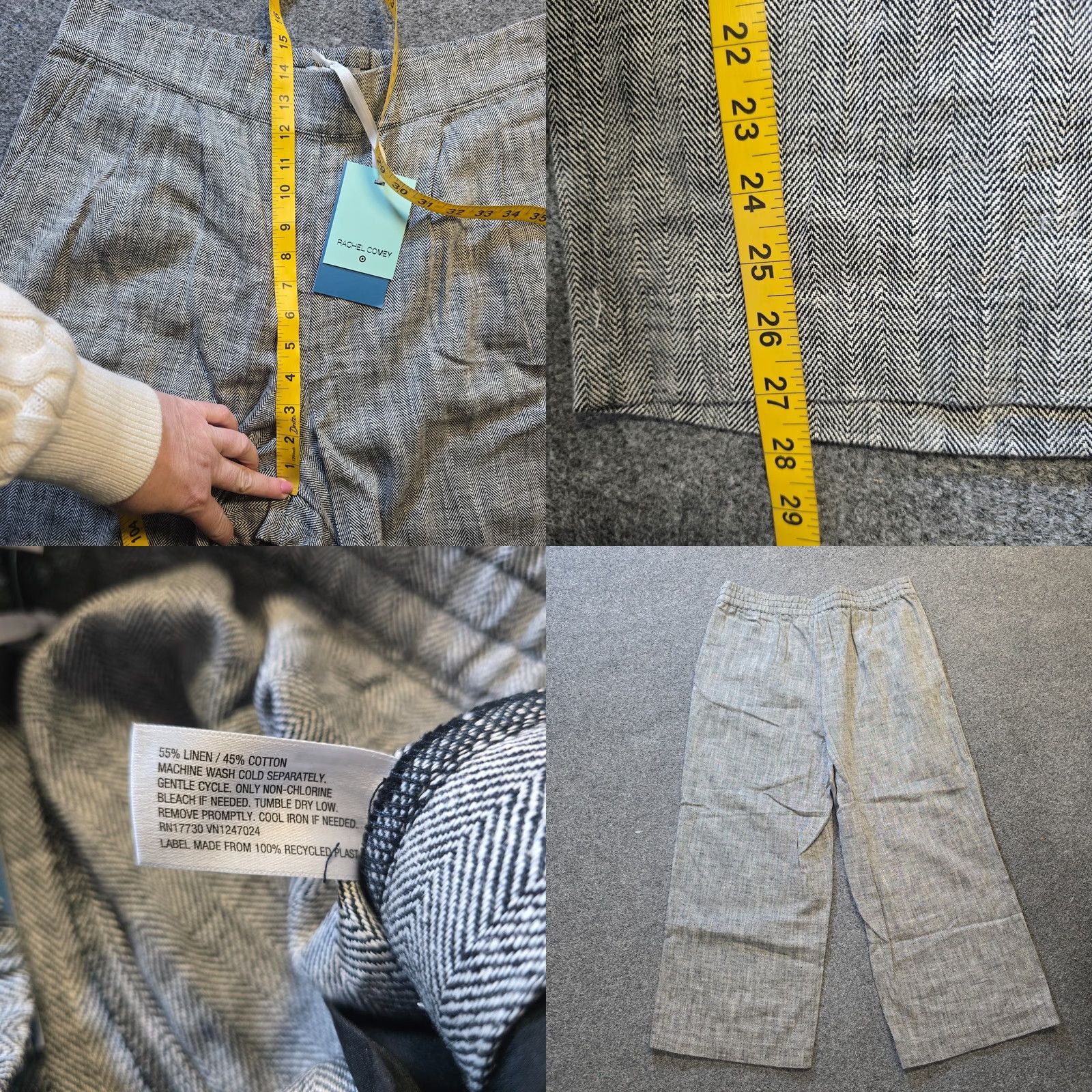 Rachel Comey Rachel Comey Pants Womens Size 16 Black Herringbone Linen Wide-Leg for Target Dress Pants Womens Regular 27 in Inseam Size 38" / US 16 / IT 52 - 8 Thumbnail