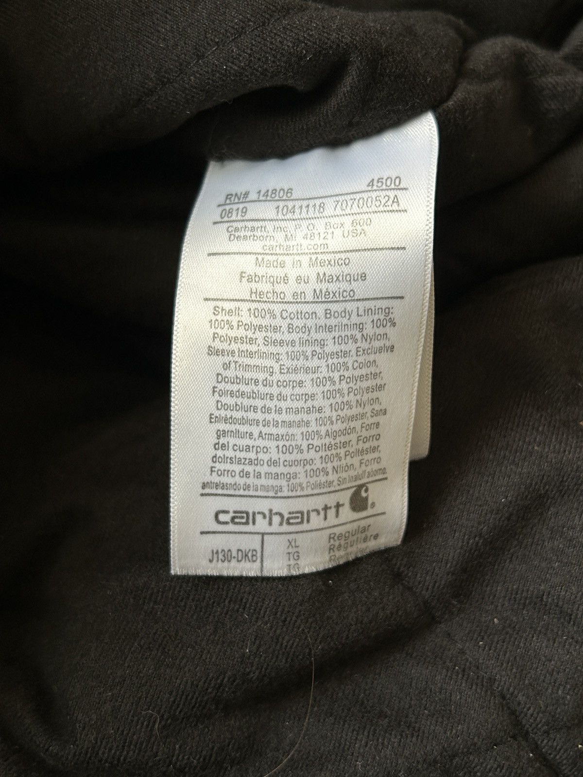 Carhartt Carhartt Black Active Jacket Bomber Jacket Size US XL / EU 56 / 4 - 7 Thumbnail