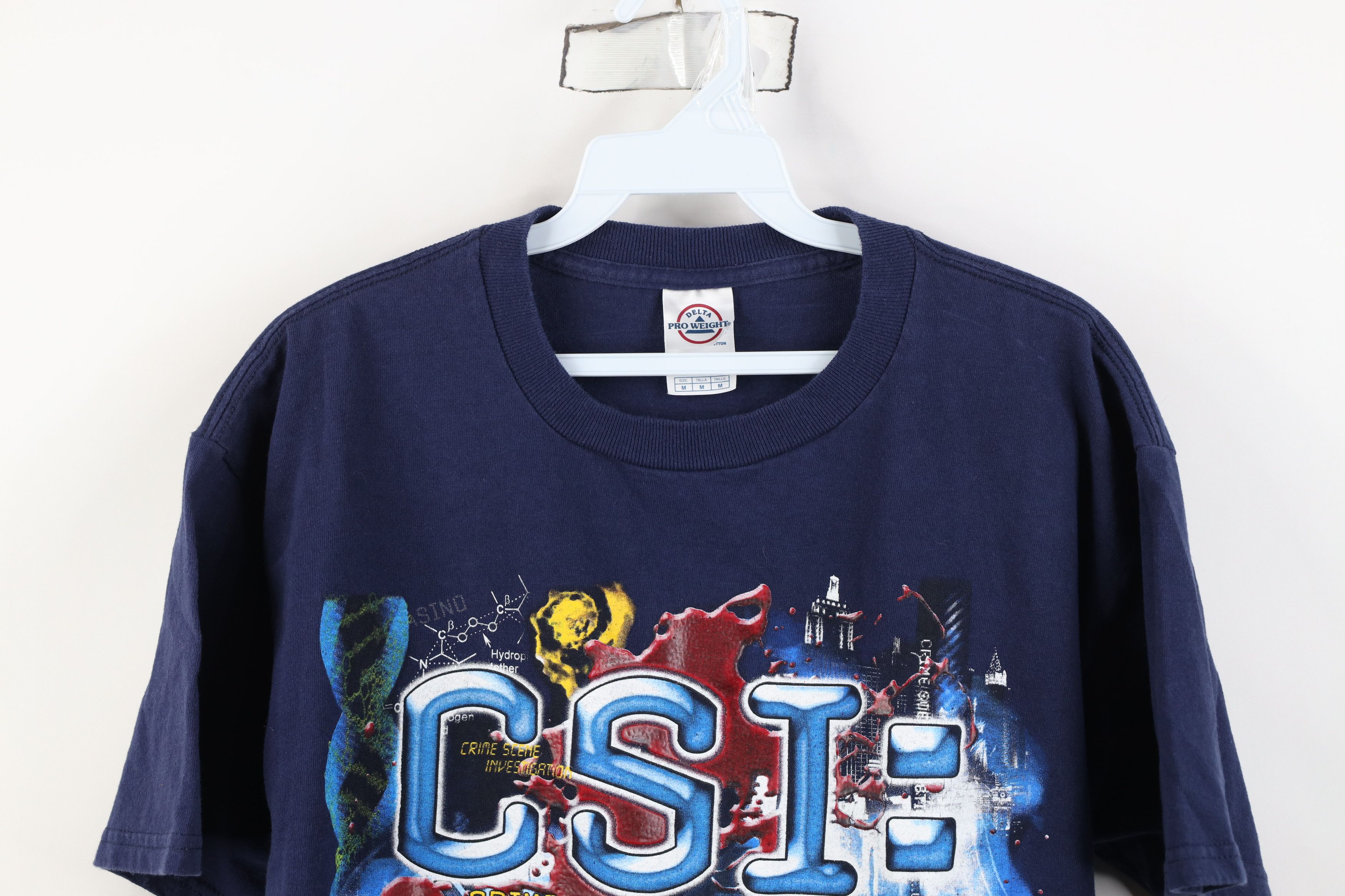 Vintage Vintage 90s Y2K CSI Las Vegas Short Sleeve T-Shirt Navy Blue Size US M / EU 48-50 / 2 - 2 Thumbnail