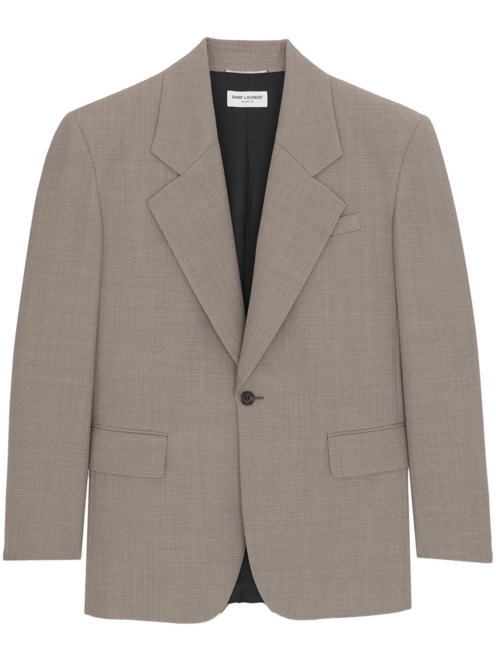 Saint Laurent Paris o1b1hav110525 786922 Oversized Jacket in Wool in Beige Size US L / EU 52-54 / 3 - 1 Thumbnail