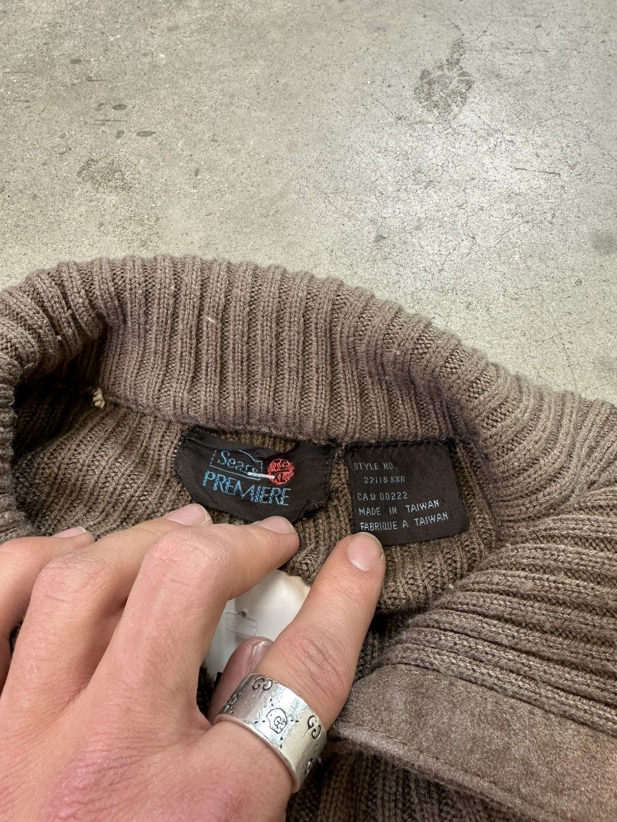 Sears × Vintage vintage 80s sears suede knit zip up sweater xl Size US XL / EU 56 / 4 - 7 Thumbnail