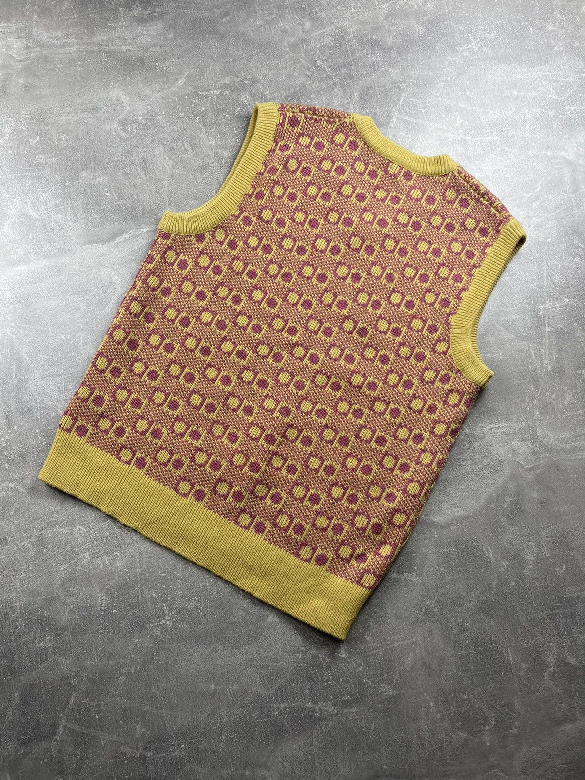 Marni Marni Studio Sleeveless Knit Vest Yellow Purple Pattern Size US L / EU 52-54 / 3 - 7 Thumbnail