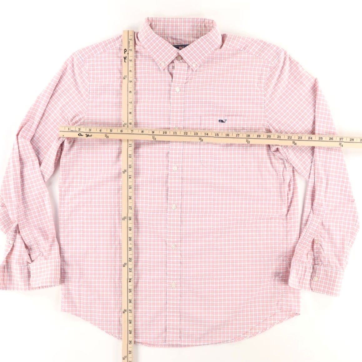 Vineyard Vines Vineyard Vines Performance Tucker Stretch Nylon Check Long Sleeve Button Down Shirt Pink Men L Size US L / EU 52-54 / 3 - 3 Thumbnail