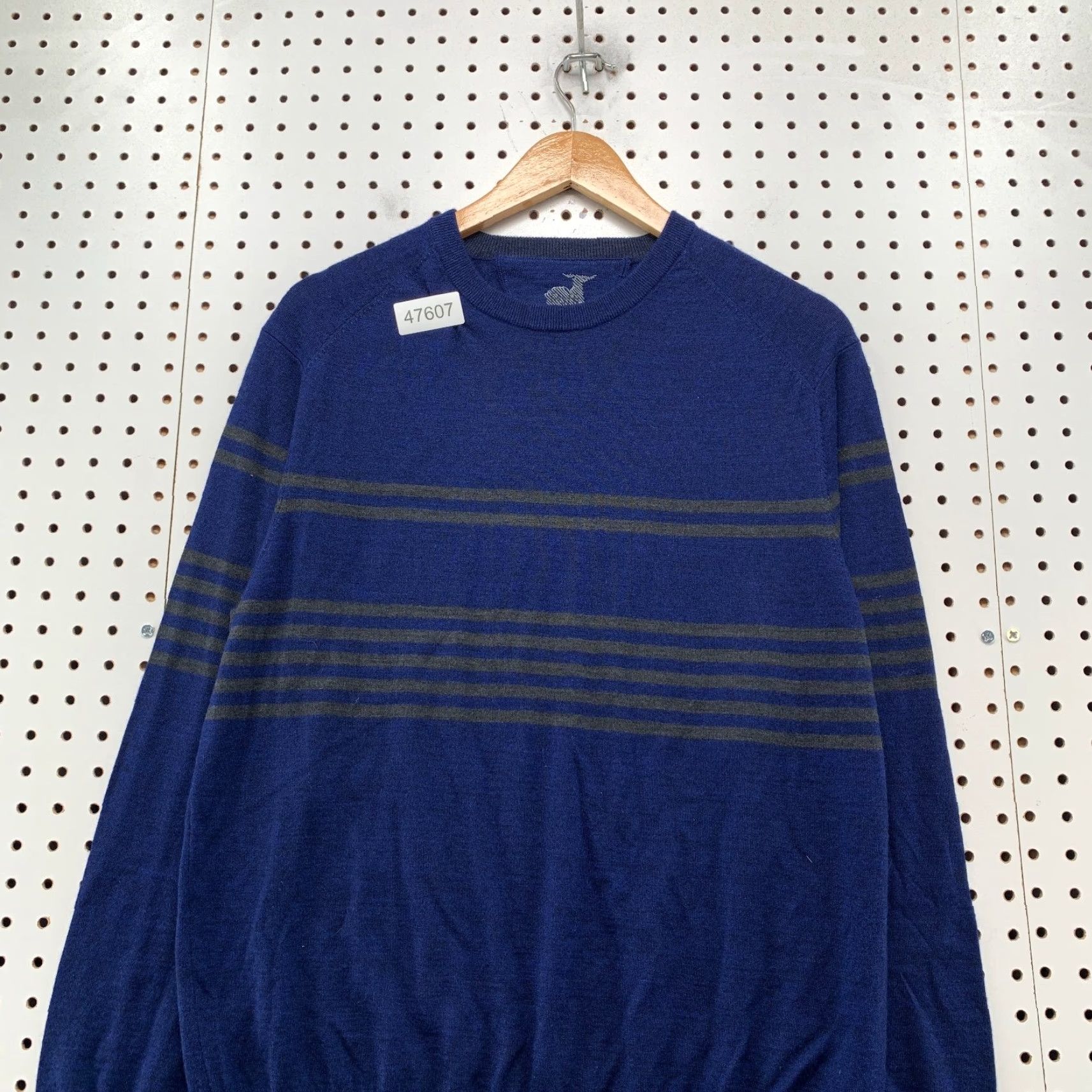 Vintage Raffi Merino Wool Sweater Mens Large Blue Striped Crewneck Preppy Casual Jacket? Size US L / EU 52-54 / 3 - 5 Thumbnail