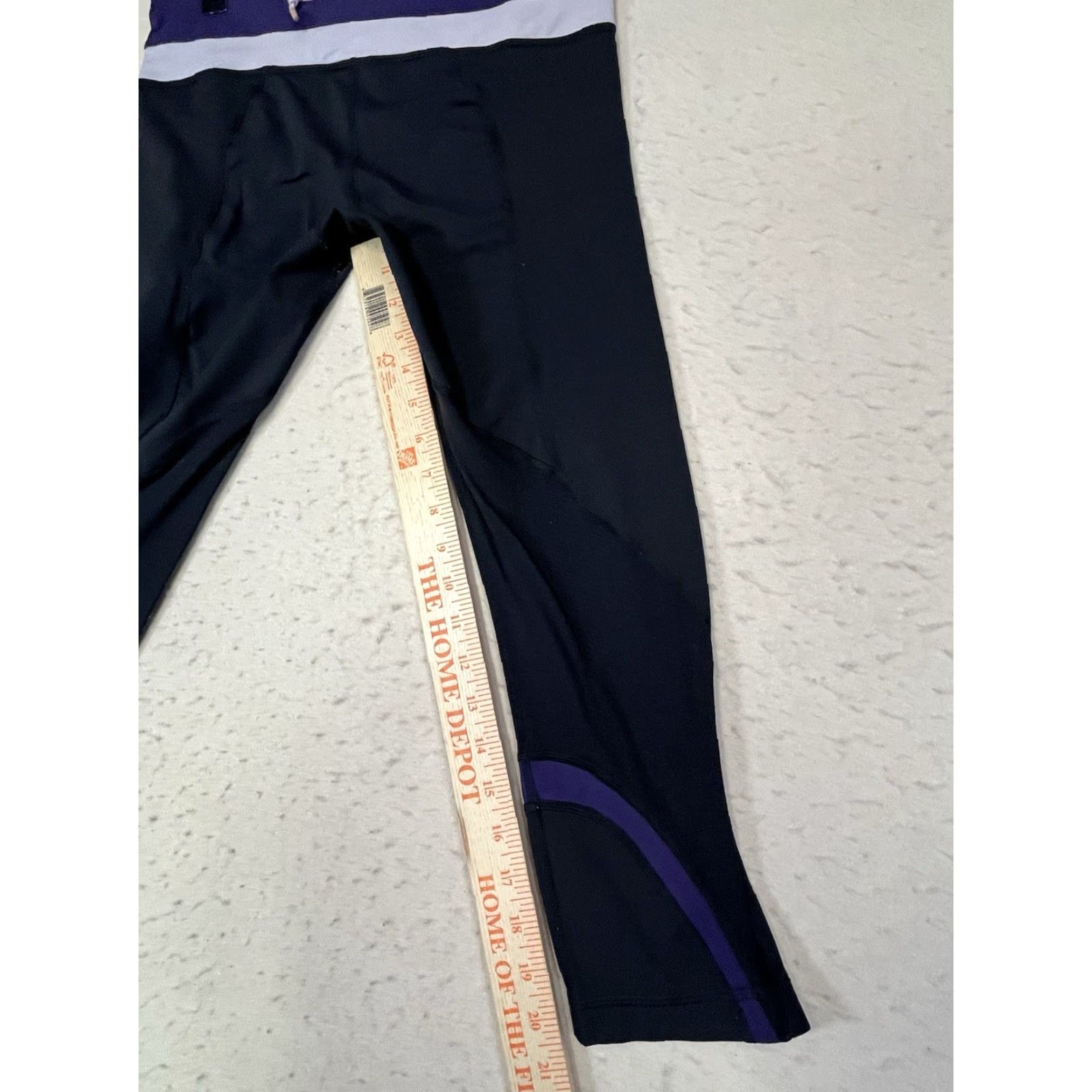 Lululemon Lululemon Black Purple Crop Leggings Size 8 Women's Size 30" / US 8 / IT 44 - 5 Thumbnail