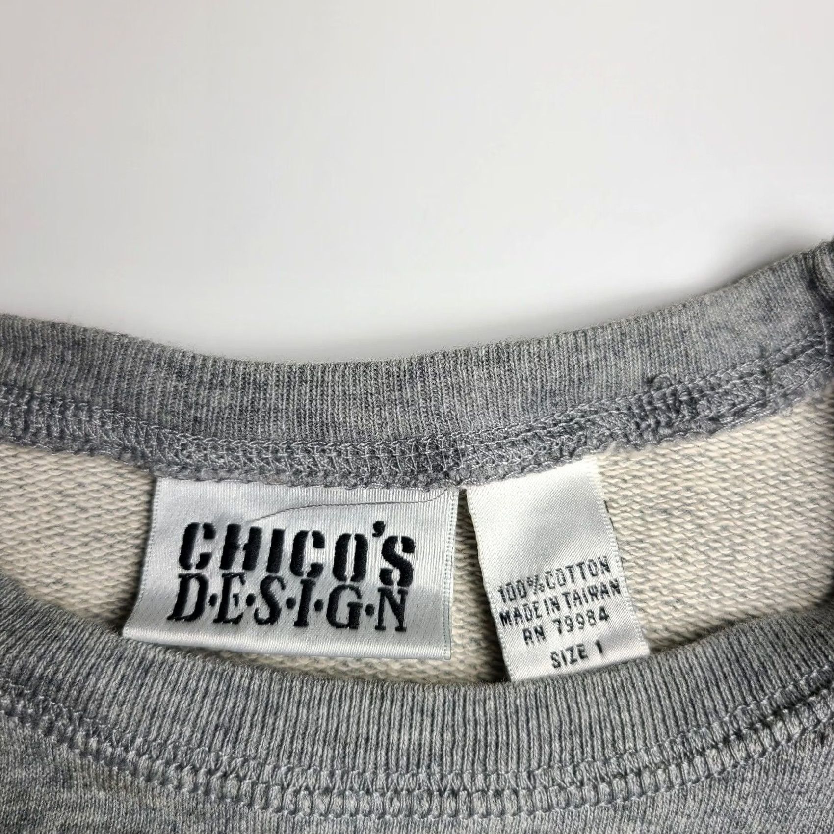 Vintage VINTAGE Chico’s Design Sport Sweatshirt Pullover Cotton Embroidered 90s Size 1 Women Gray Mens Womens Boys Girls Size XS / US 0-2 / IT 36-38 - 3 Thumbnail