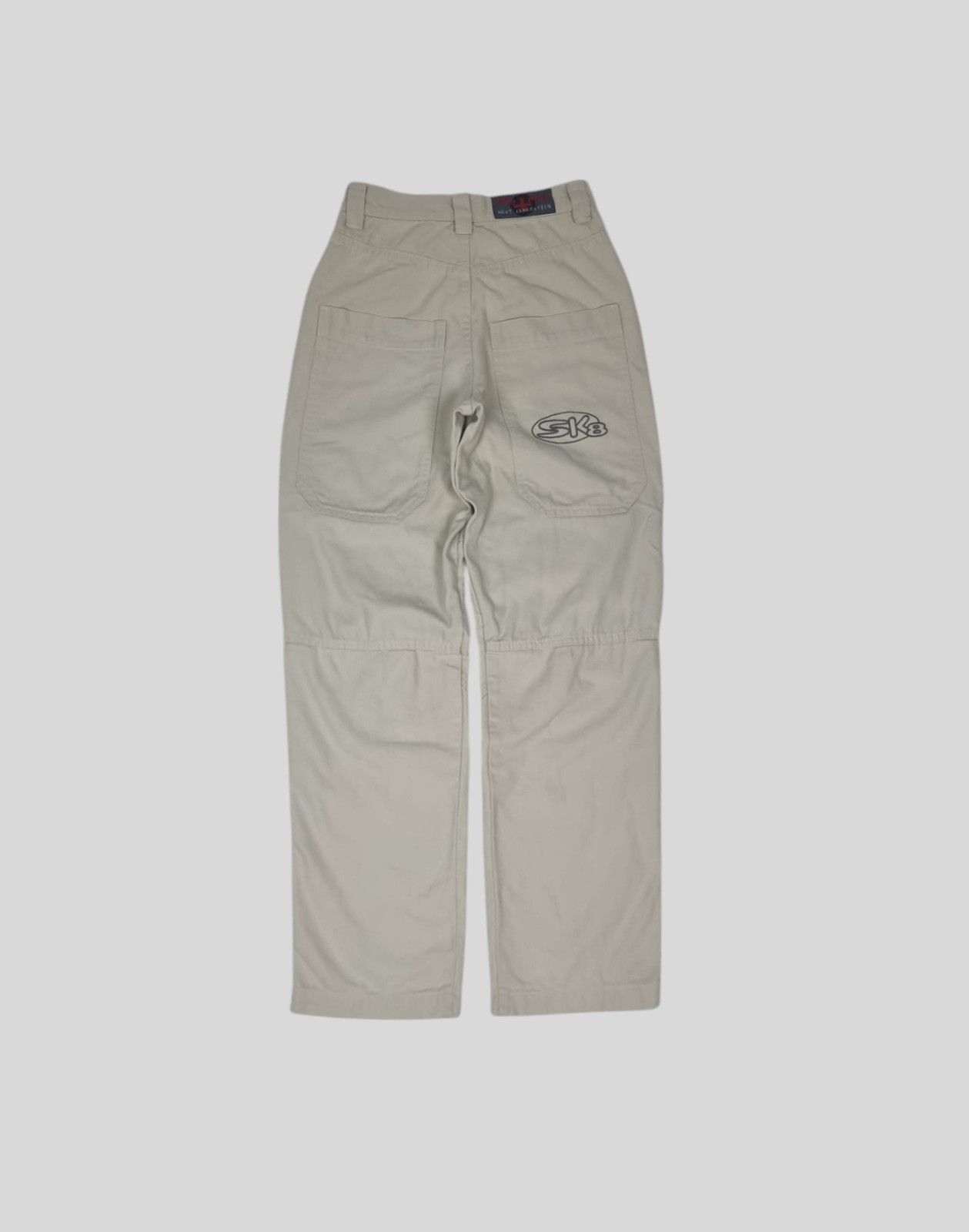 Japanese Brand × Vintage vintage Bad+Mad double knee baggy pants XS womens beige Size 26" / US 2 / IT 38 - 5 Thumbnail