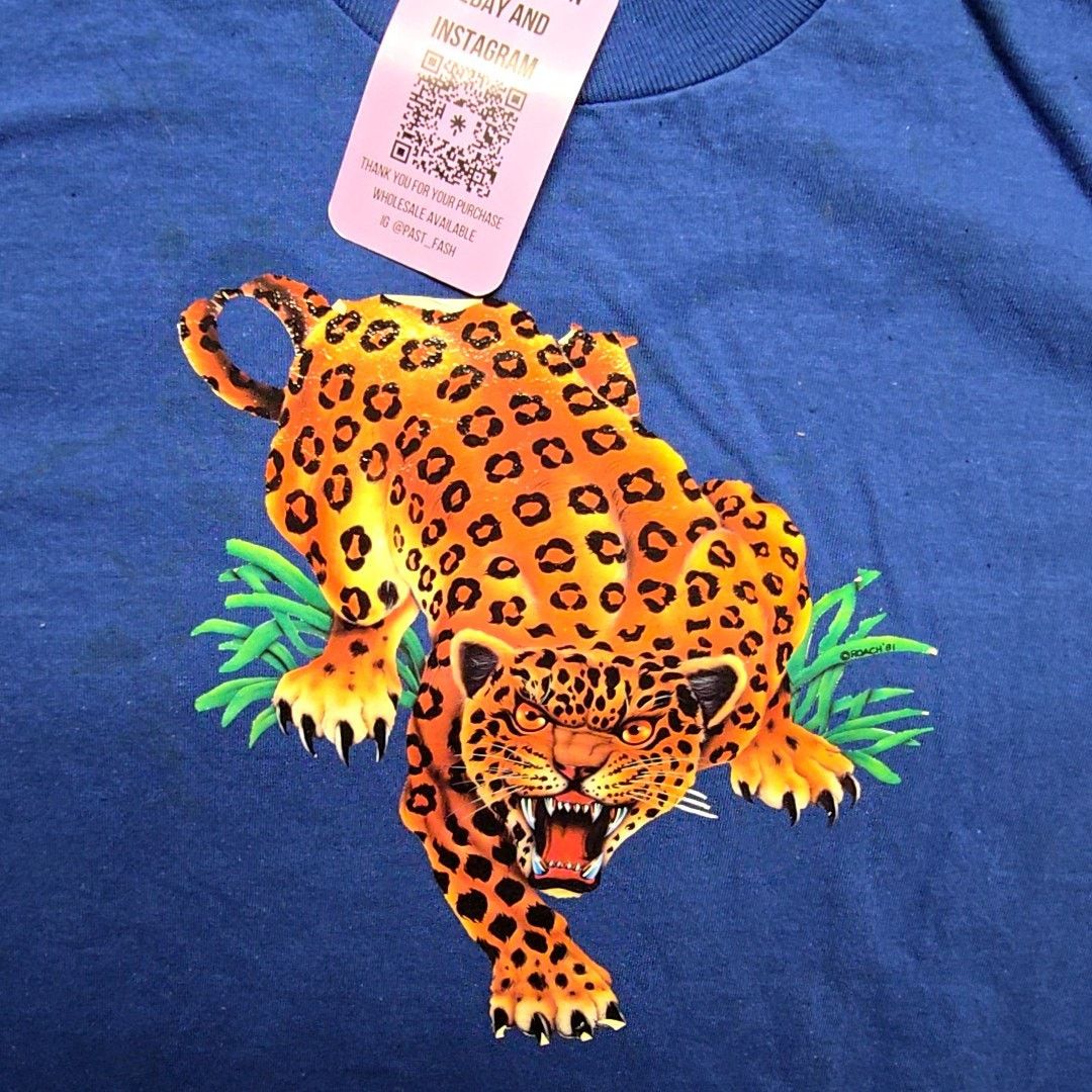 Jerzees Vintage Jerzees Leopard Graphic L Blue Jungle Animal Tee 90s Size US L / EU 52-54 / 3 - 2 Thumbnail