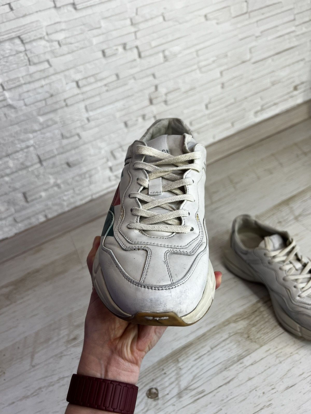 Gucci Gucci Rhyton 523535 Sneakers Chunky Leather Sneakers Size6.5 Size US 6.5 / EU 39-40 - 8 Thumbnail