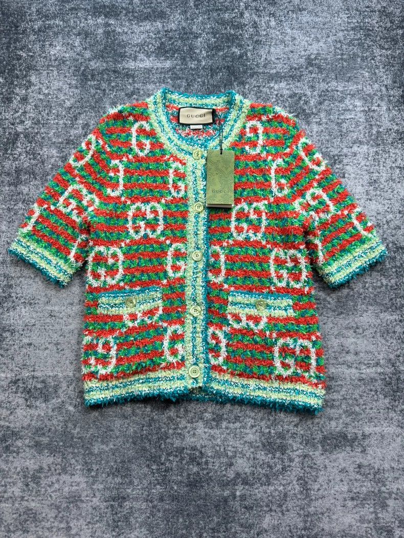 Gucci Gucci Candy-colored knitted short-sleeved cardigan 2501-Nex Size US S / EU 44-46 / 1 - 1 Thumbnail