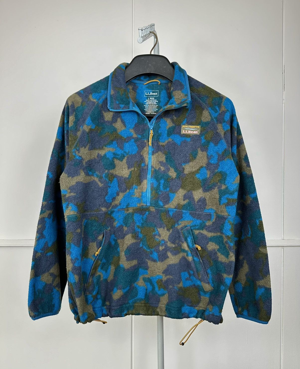L.L. Bean LL Bean Blue Camo Pullover Fleece Sweater Size L / US 10 / IT 46 - 2 Thumbnail