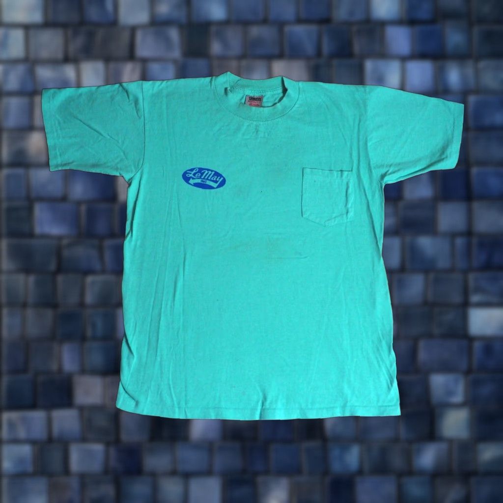 Vintage VTG 80s Oneita Cadillac Praeton USA Faded Teal Car Show Pocket Tee T-Shirt Men L Size US L / EU 52-54 / 3 - 1 Thumbnail