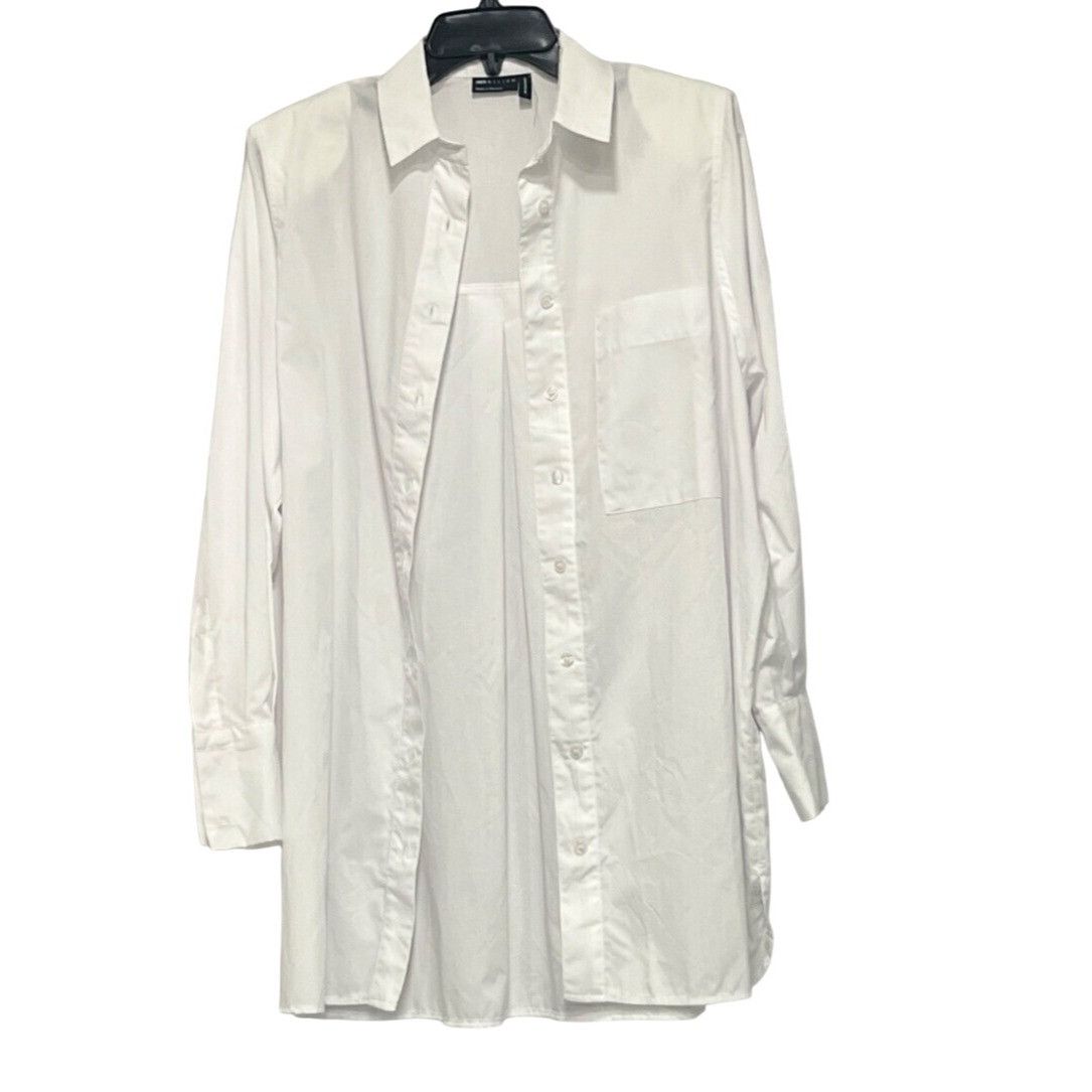 Topshop Topshop Oversized Poplin Button-up Shirt In White, Sz. 0 Size XS / US 0-2 / IT 36-38 - 1 Thumbnail