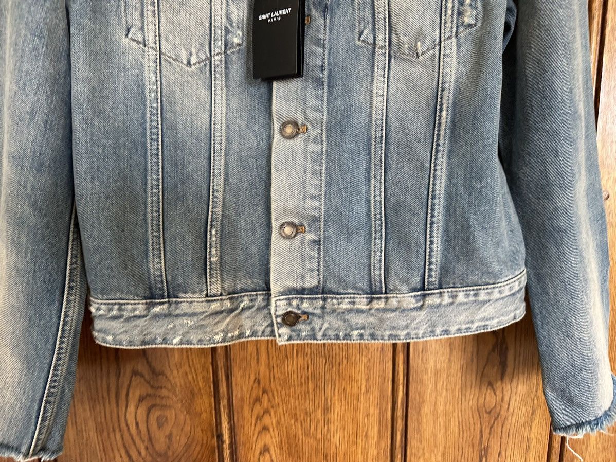 Saint Laurent Paris $1090 Saint Laurent destroyed distressed denim jacket BNWT L Size US L / EU 52-54 / 3 - 15 Thumbnail