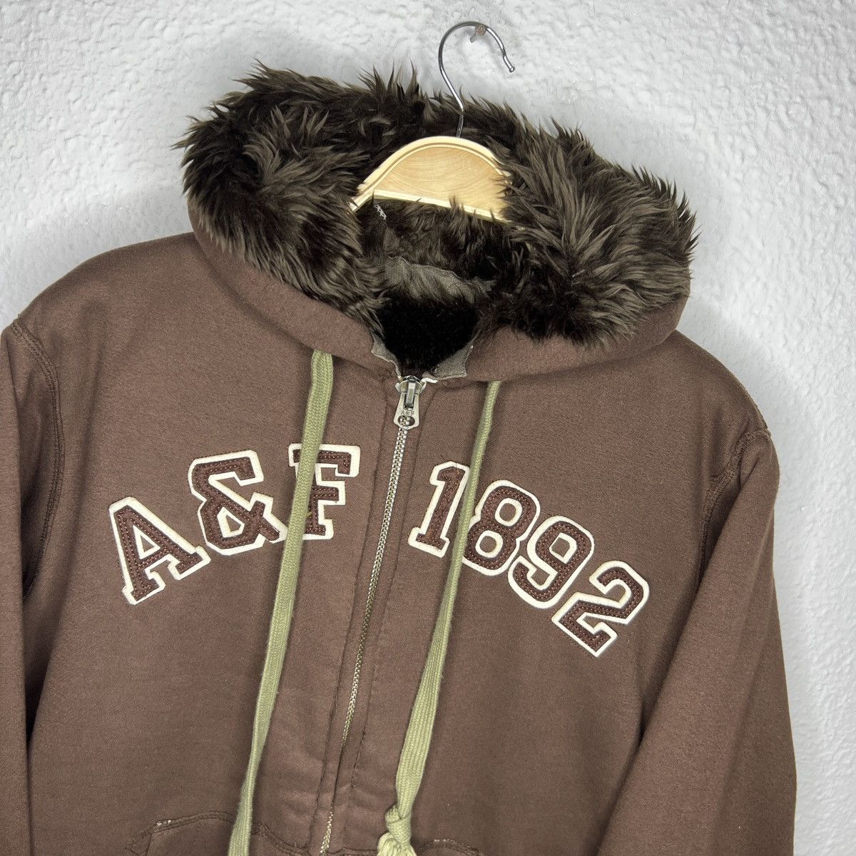 Abercrombie & Fitch If Six Was Nine Styled Fur Hoodie Sherpa Brown Big Logo Size US L / EU 52-54 / 3 - 4 Thumbnail