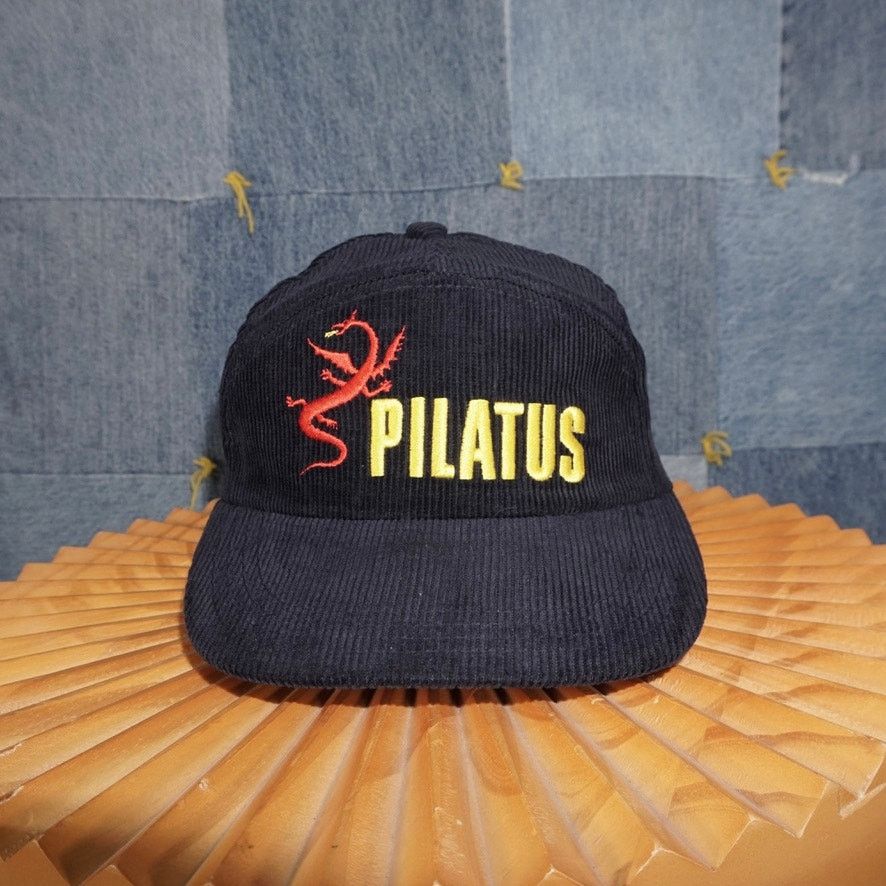 Vintage OSFA - Vintage Y2K PILATUS embroider 90s dragon corduroy hat Size ONE SIZE - 1 Thumbnail