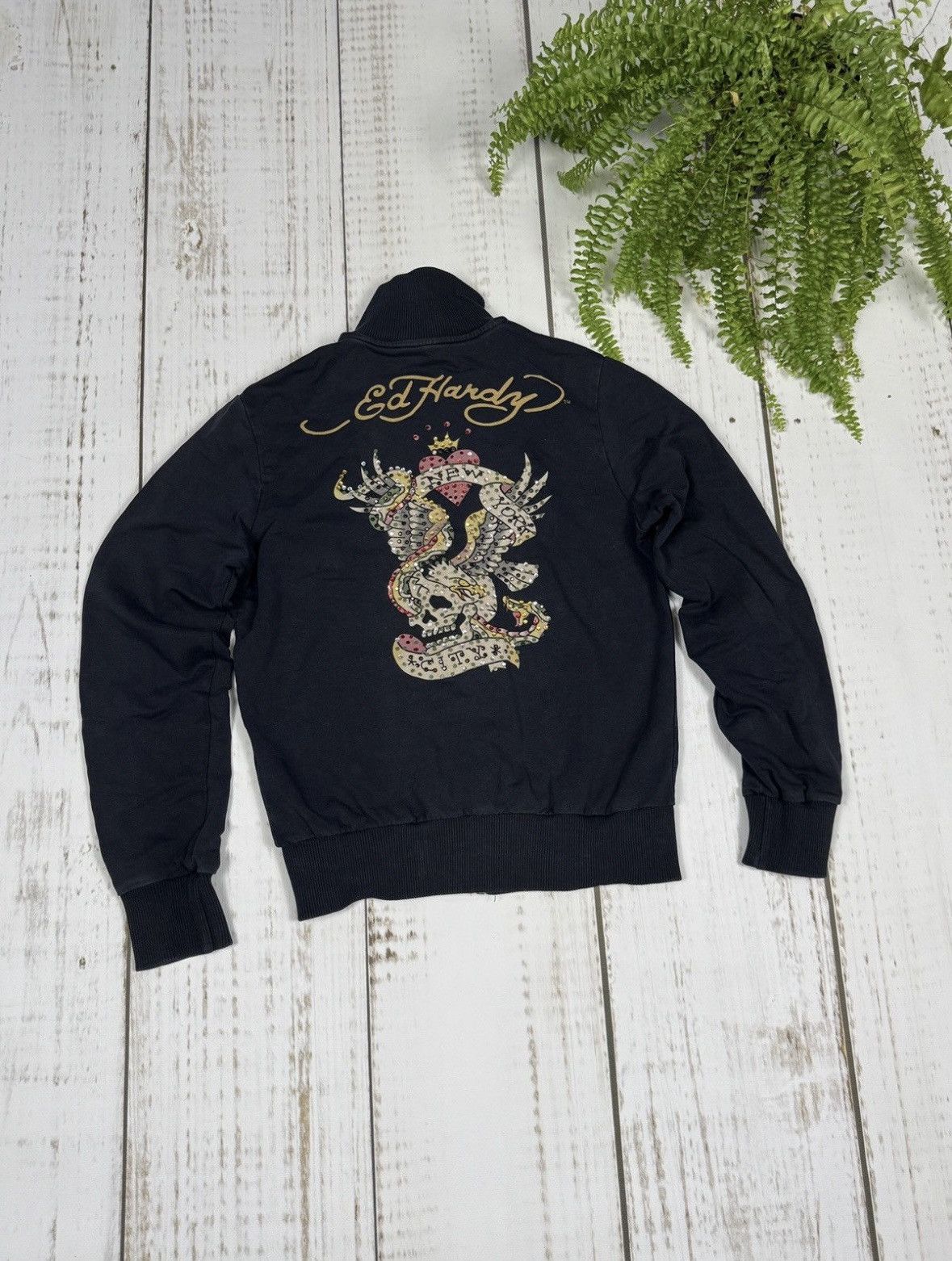Christian Audigier × Ed Hardy Ed Hardy by Christian Audigier Sweatshirt Zip Drip Size S / US 4 / IT 40 - 1 Thumbnail