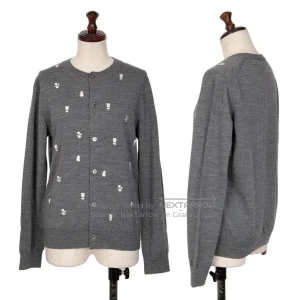 Comme des Garcons Comme Des Garcons Grey vintage embroidered pattern knitted Size L / US 10 / IT 46 - 1 Thumbnail