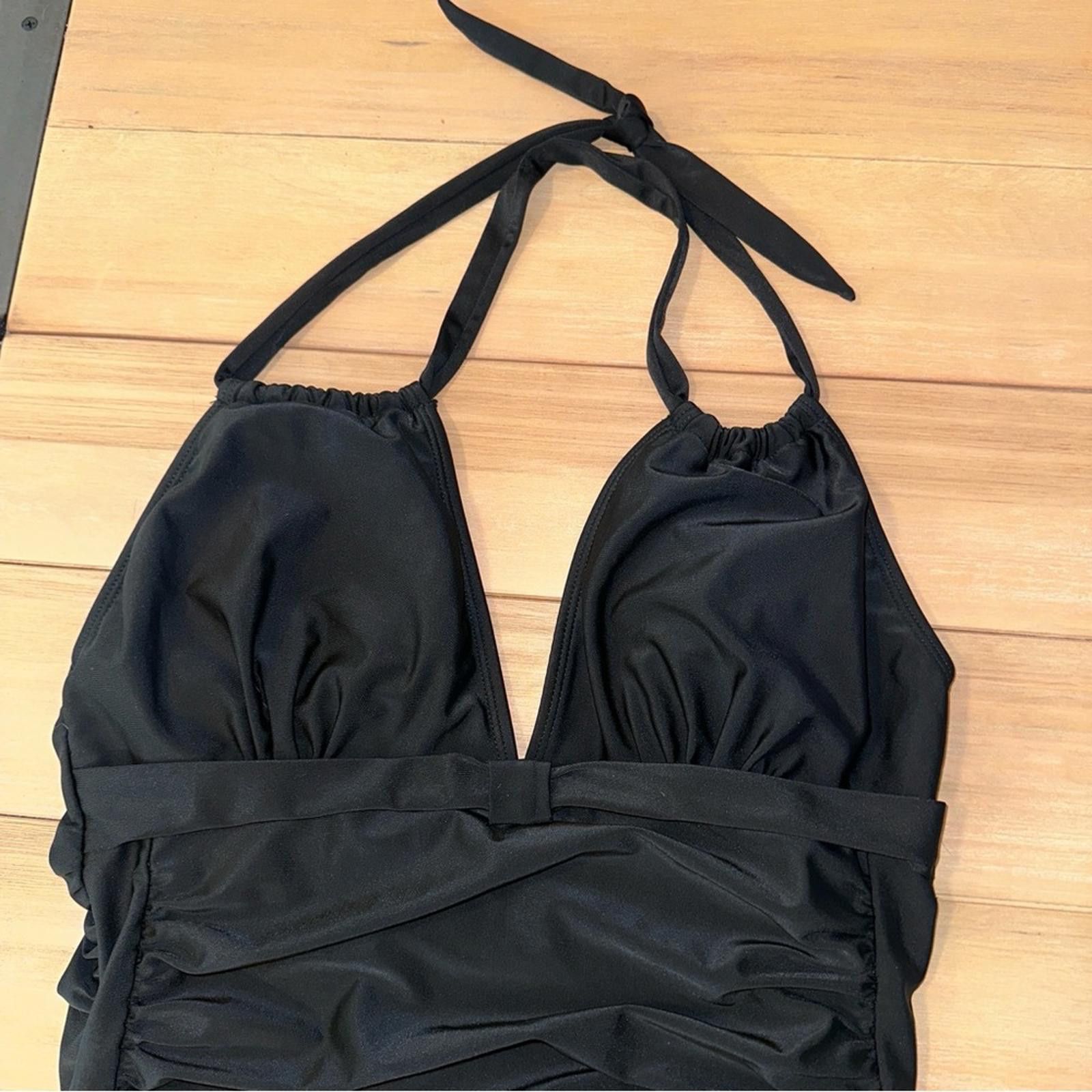 Other XL EUC Black Halter One Piece Swimsuit Control Slimming Size ONE SIZE - 3 Thumbnail