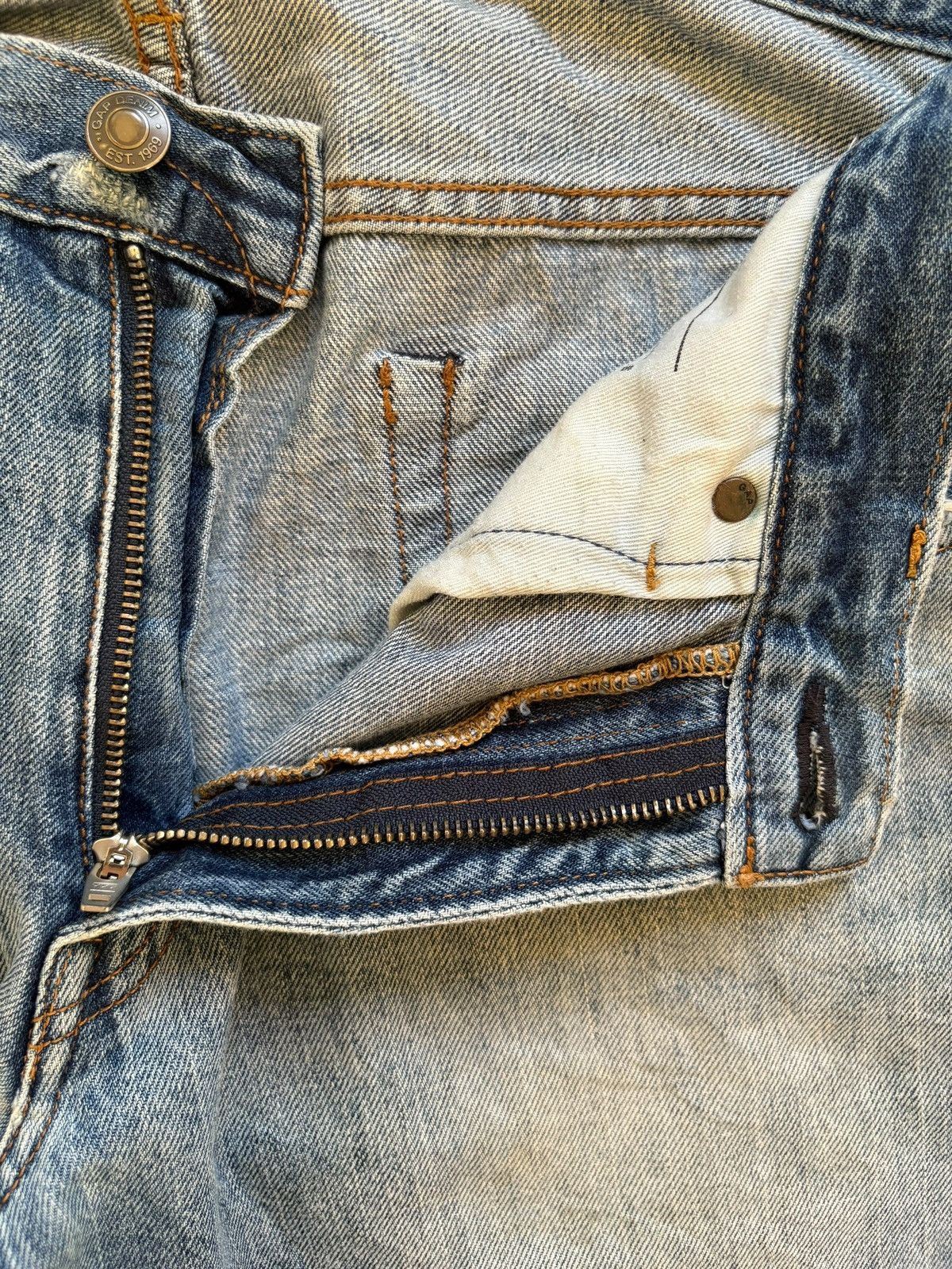 Gap SALES🔥Vintage GAP Mud Wash Distressed Bootcut Flare Jeans Size US 34 / EU 50 - 9 Thumbnail