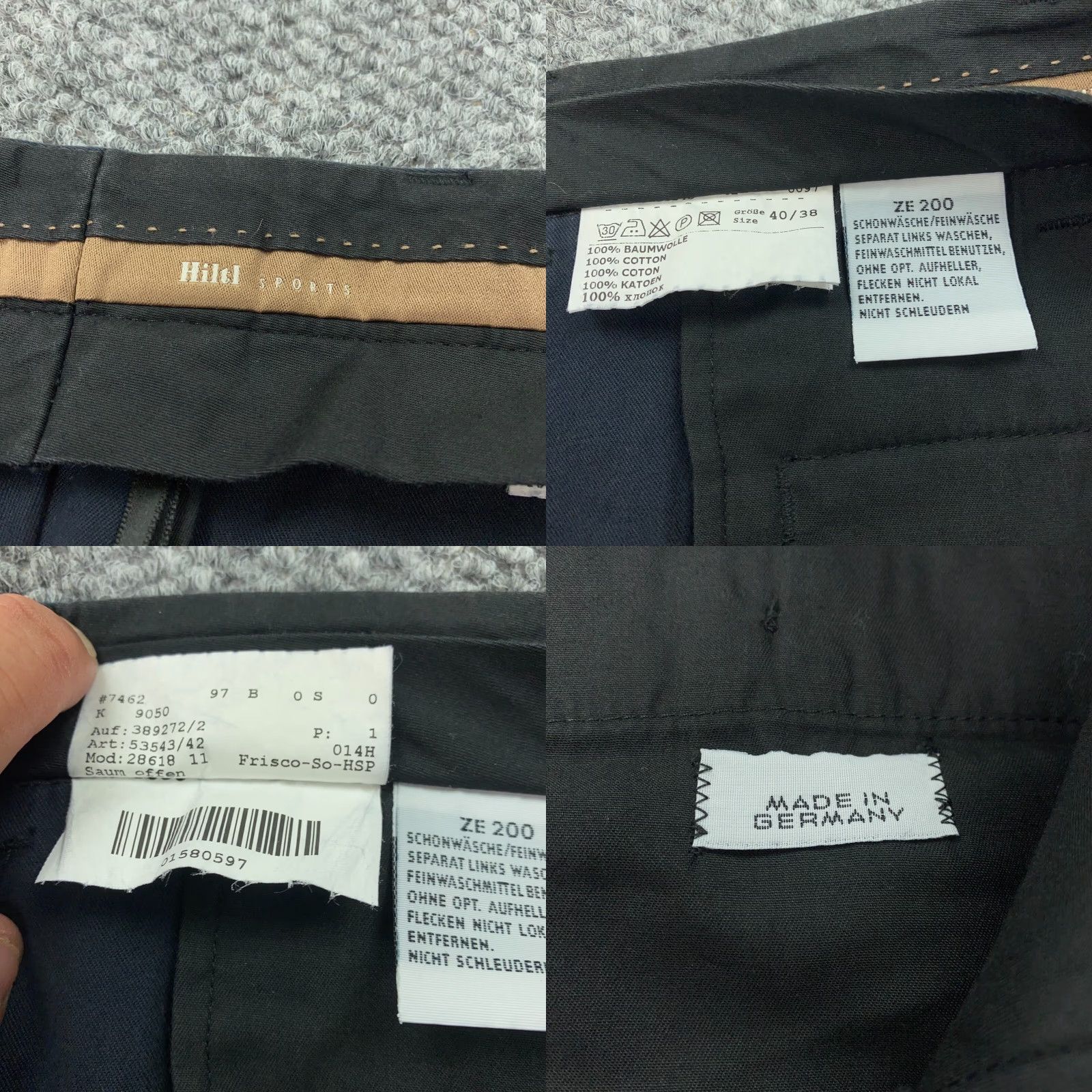 Vintage VINTAGE Hiltl Pants Mens Size 40/38 Blue Pleated Cuffed Trouser 29" Inseam Business NWT Size US 39 - 8 Thumbnail