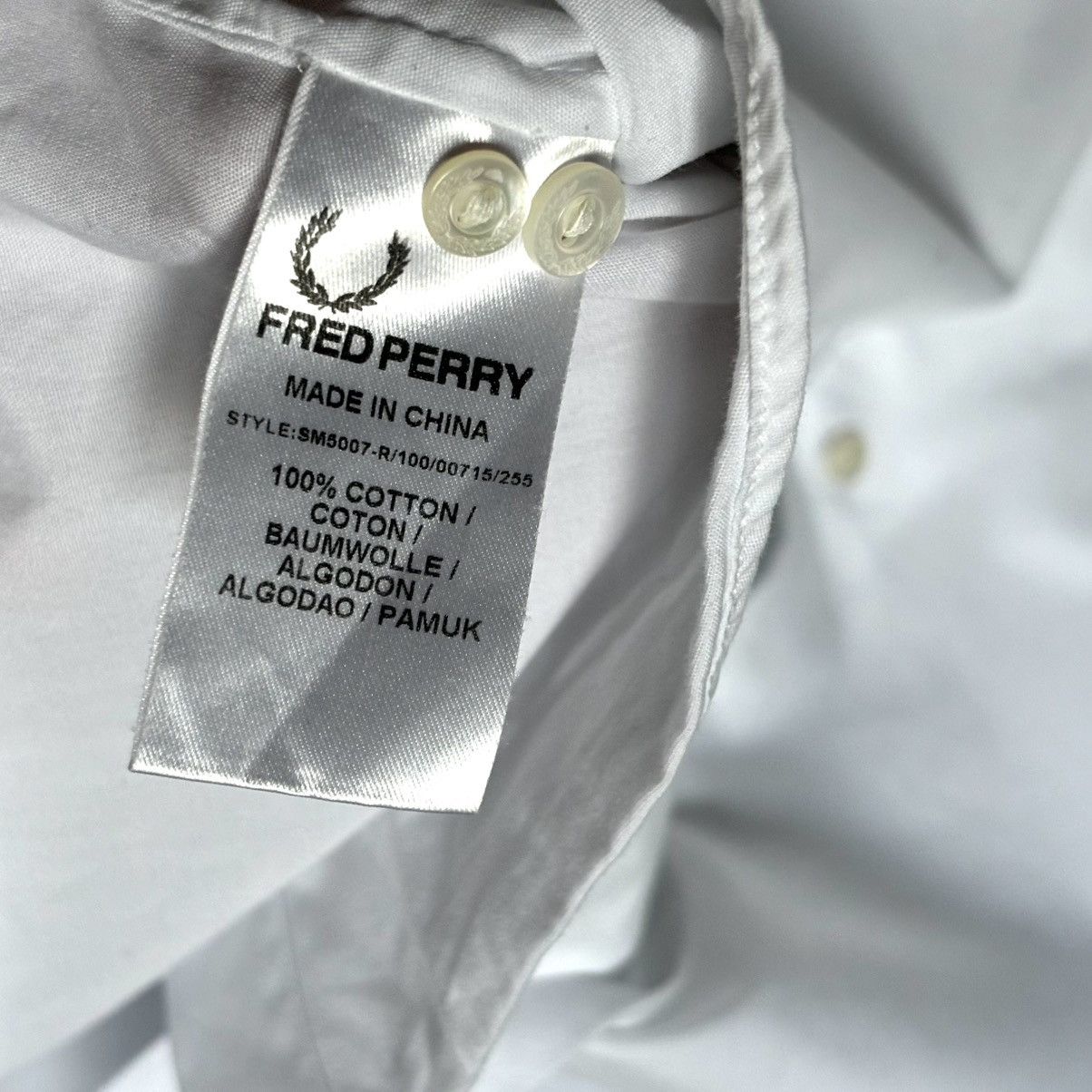 Fred Perry × Raf Simons Raf Simons Fred Perry shirt button up white medium luxury Size US M / EU 48-50 / 2 - 6 Thumbnail