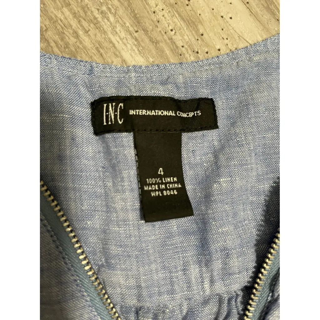 UNIK International Inc. INC International Concepts Linen Top - Zipper Detail, Size 4 Size S / US 4 / IT 40 - 2 Thumbnail