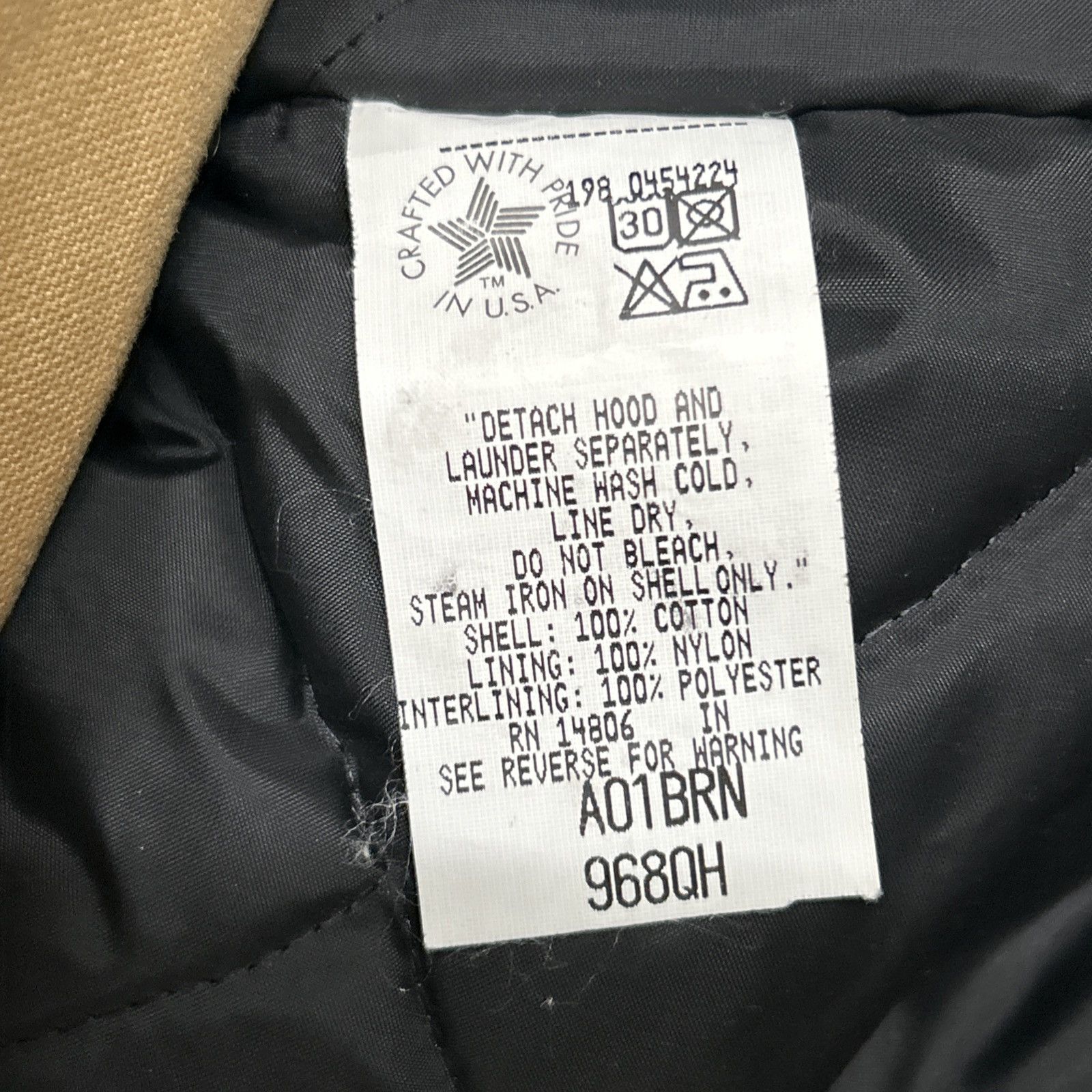 Carhartt Vintage Carhartt C03 BRN Arctic Coat A01 Hood USA UNION TAG Size US L / EU 52-54 / 3 - 4 Thumbnail