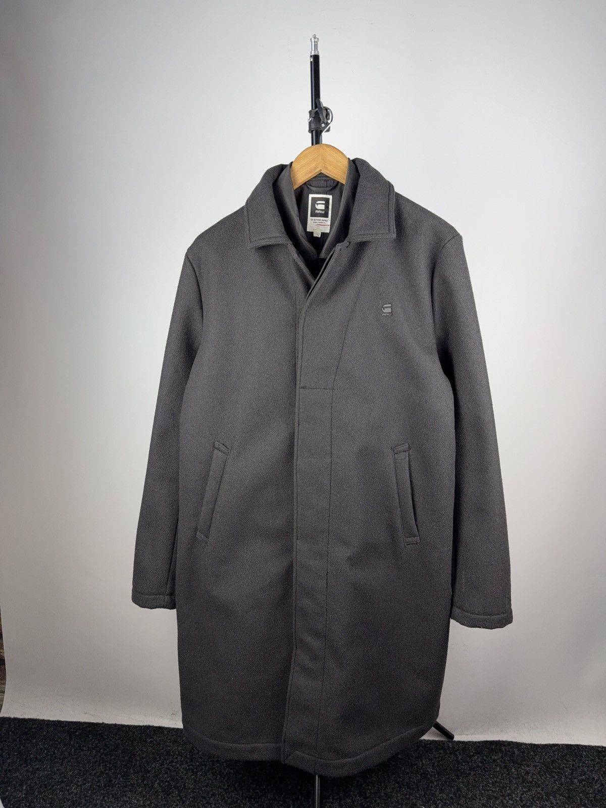 Designer × G-Star G-Star RAW Lockstart Wool Trench Coat Charcoal Size L Size US L / EU 52-54 / 3 - 1 Thumbnail