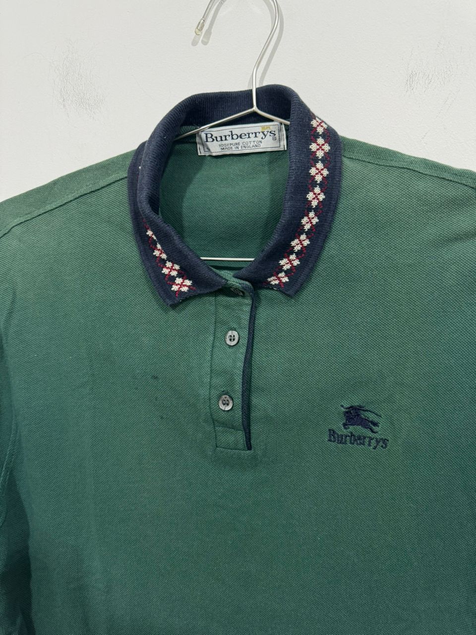 Burberry × Vintage Vintage 90s Burberry Green Polo Size US S / EU 44-46 / 1 - 2 Thumbnail