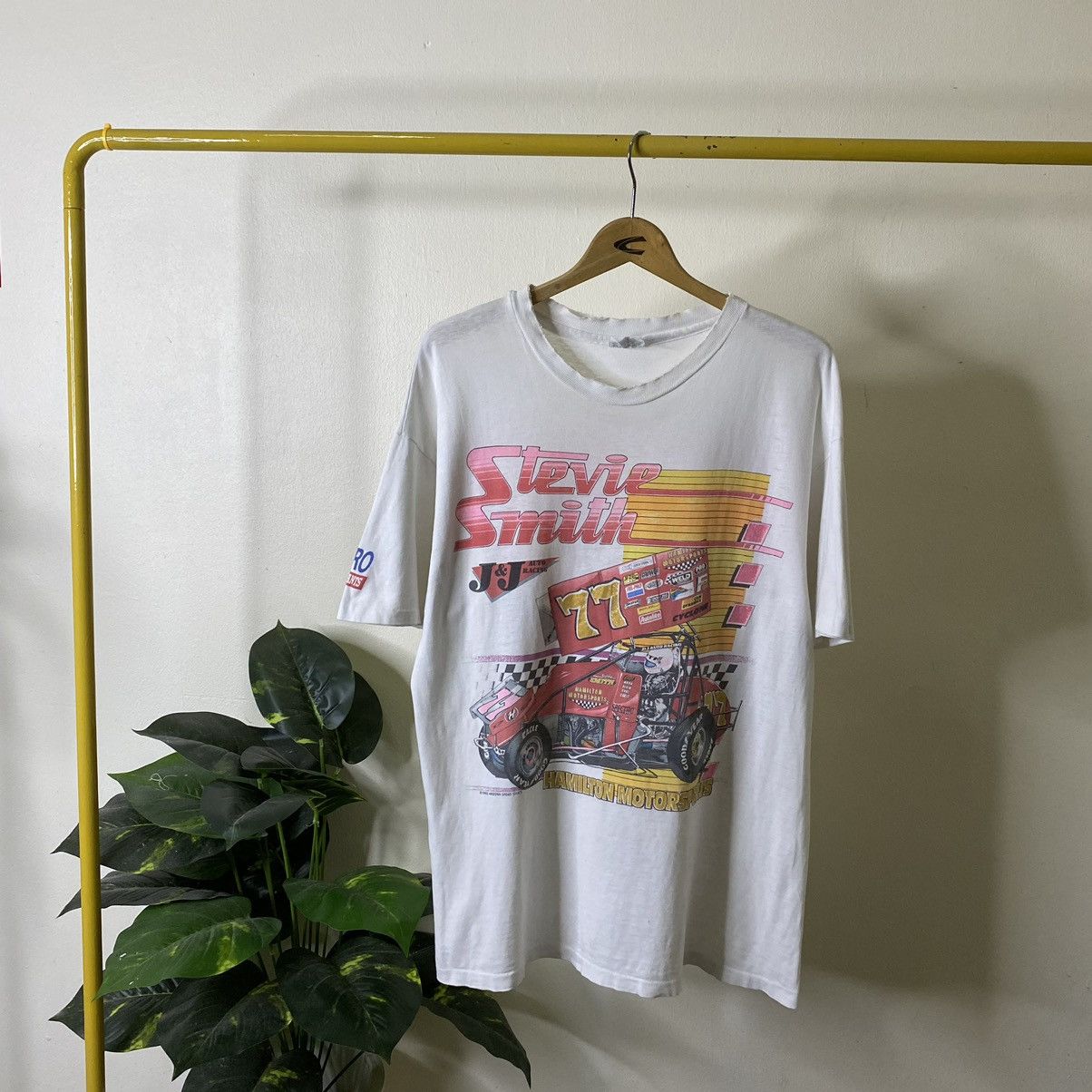 Vintage Vintage 1992 Stevie Smith Hamilton Motorsports Racing Tee Size US L / EU 52-54 / 3 - 5 Thumbnail