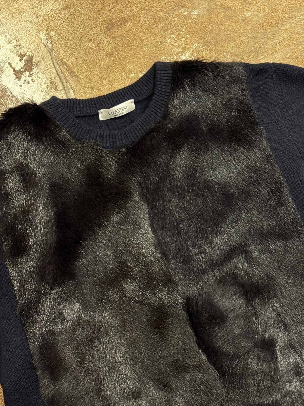 Valentino Valentino Cashmere & Kid Fur Panel Sweater Size US XL / EU 56 / 4 - 3 Thumbnail