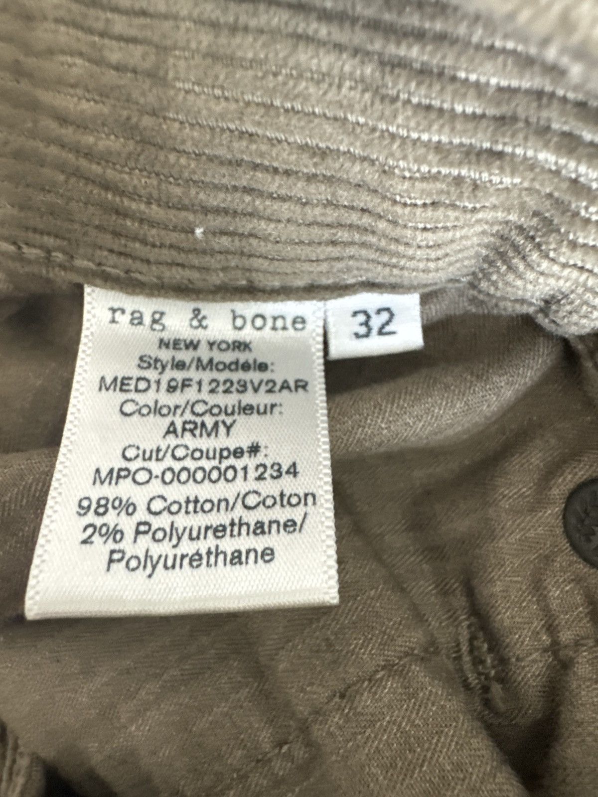 Rag & Bone Corduroy Rag and Bone Forresty Green pants Size US 32 / EU 48 - 2 Thumbnail