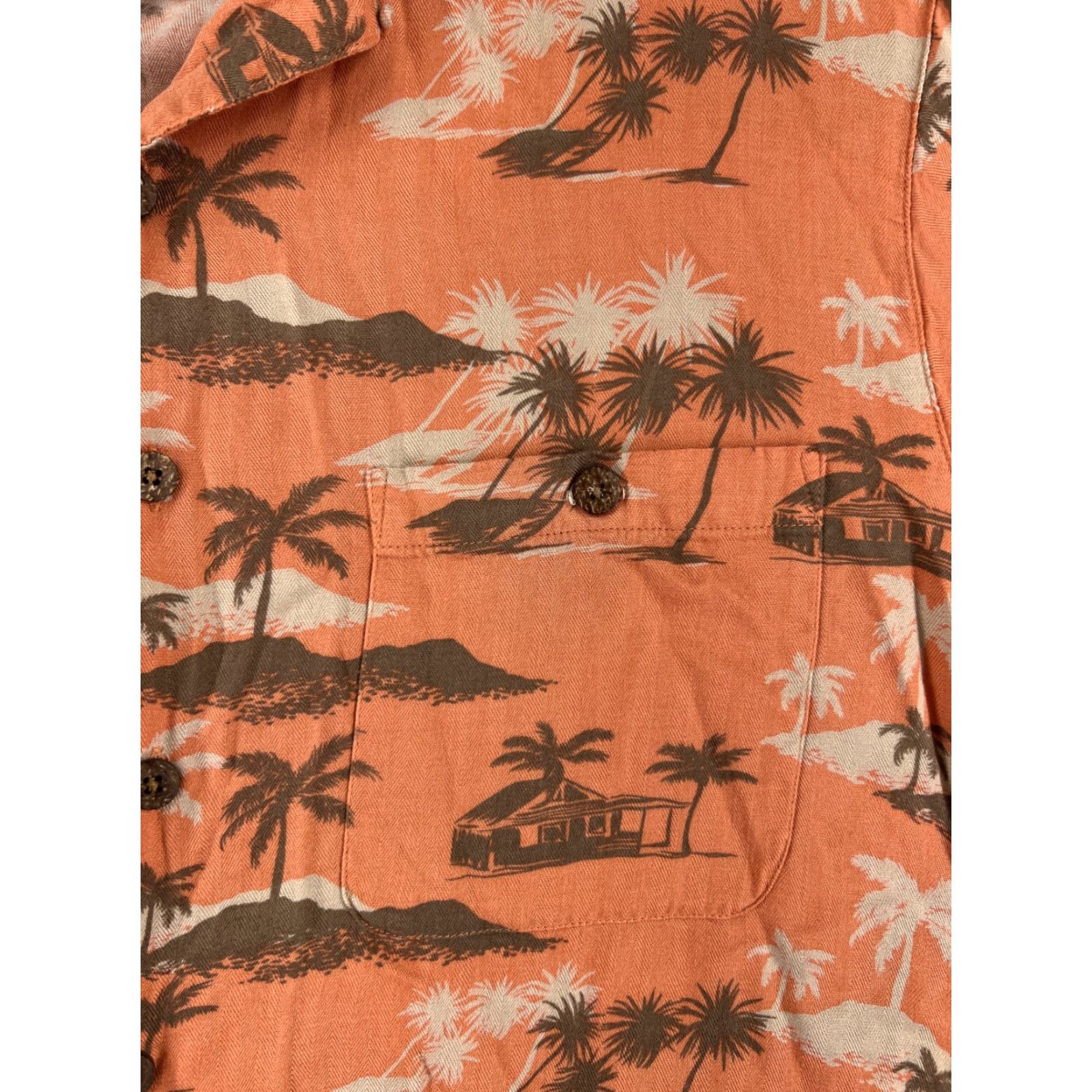 Vintage Caribbean Men Shirt L Orange Hawaiian All Over Print Beach Aloha Resort Shirt (Button-Up) Size US L / EU 52-54 / 3 - 6 Thumbnail