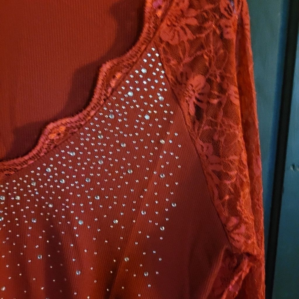 Other Unknown brand, shirt, red/w sparkles,, NWOT, Size XL,small Size XL / US 12-14 / IT 48-50 - 4 Thumbnail