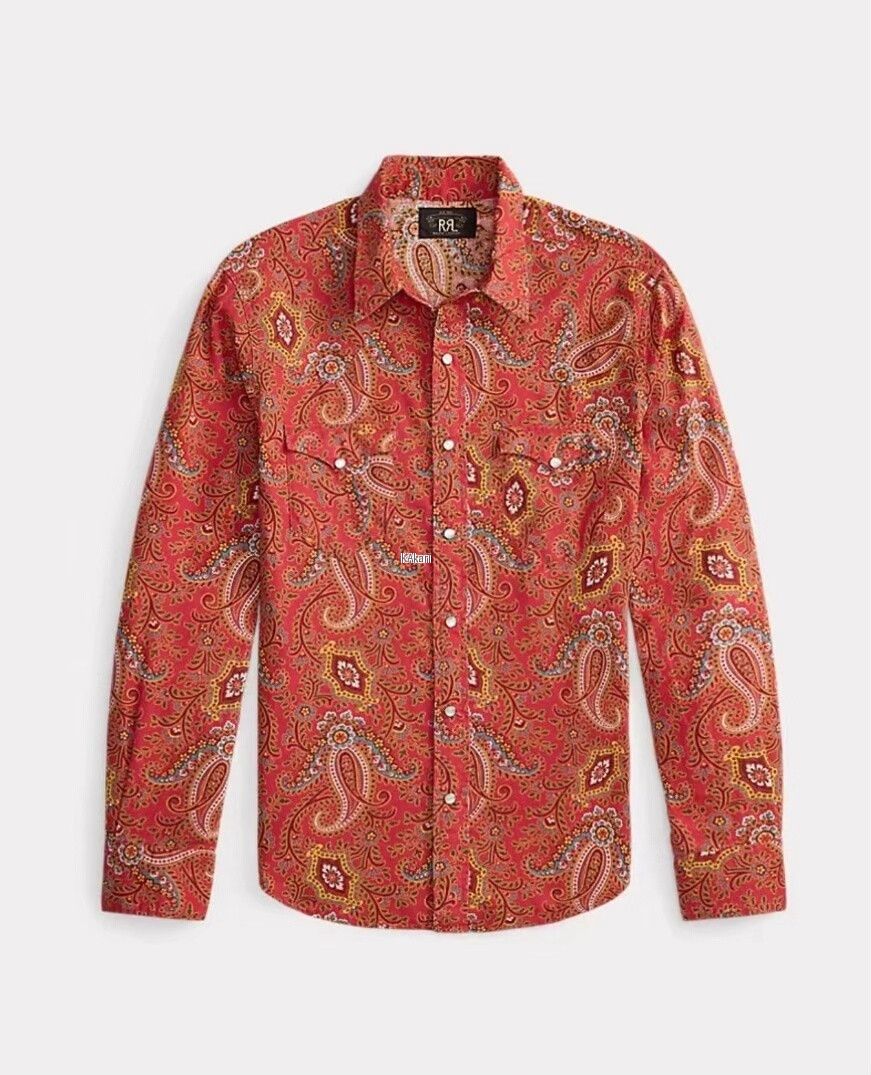 RRL Ralph Lauren RRL Slim Paisley Linen-Cotton Western Shirt Size US S / EU 44-46 / 1 - 1 Preview