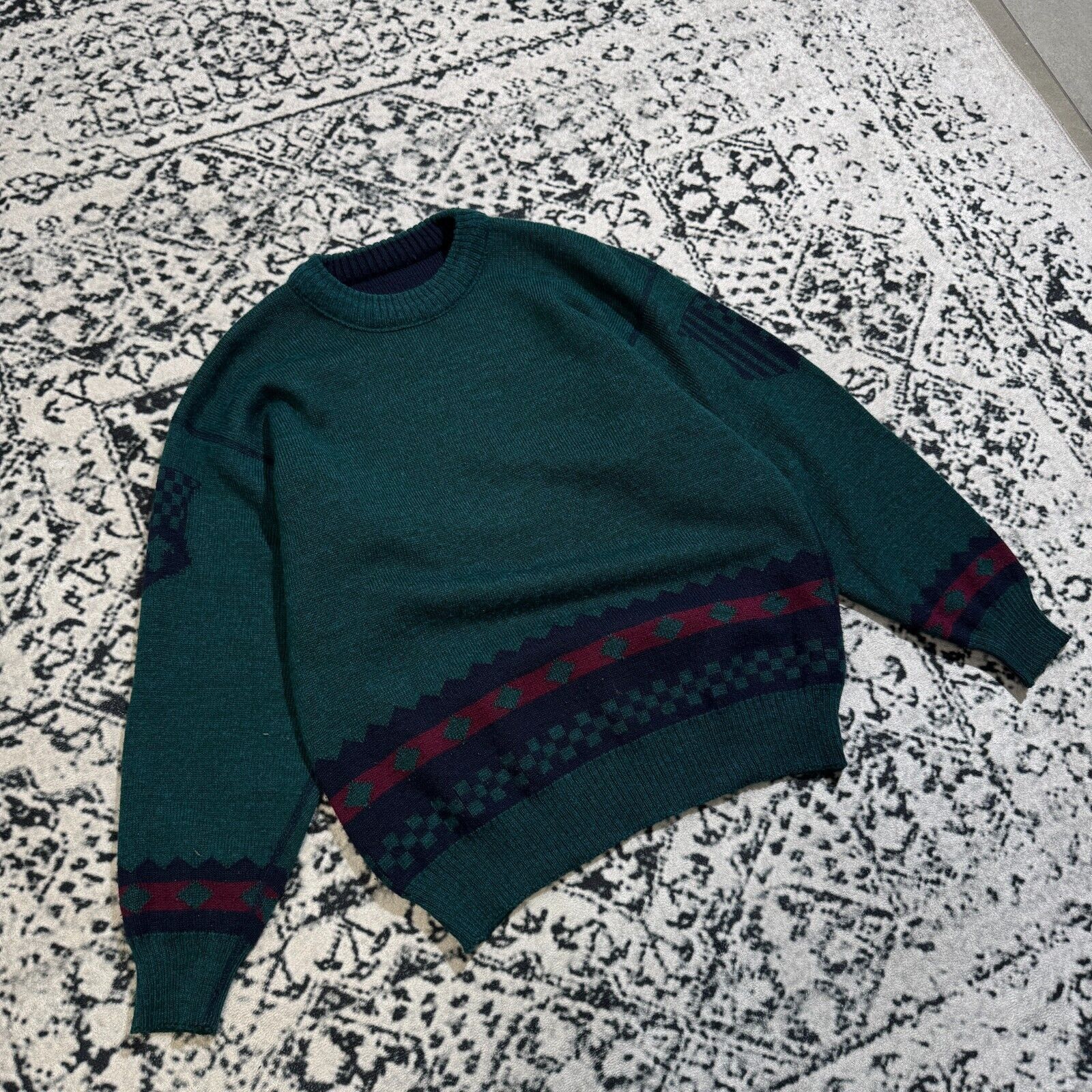 Vintage Vintage Unisex Green Wool Sweater Size S Boho Grunge Smart Size US S / EU 44-46 / 1 - 3 Thumbnail